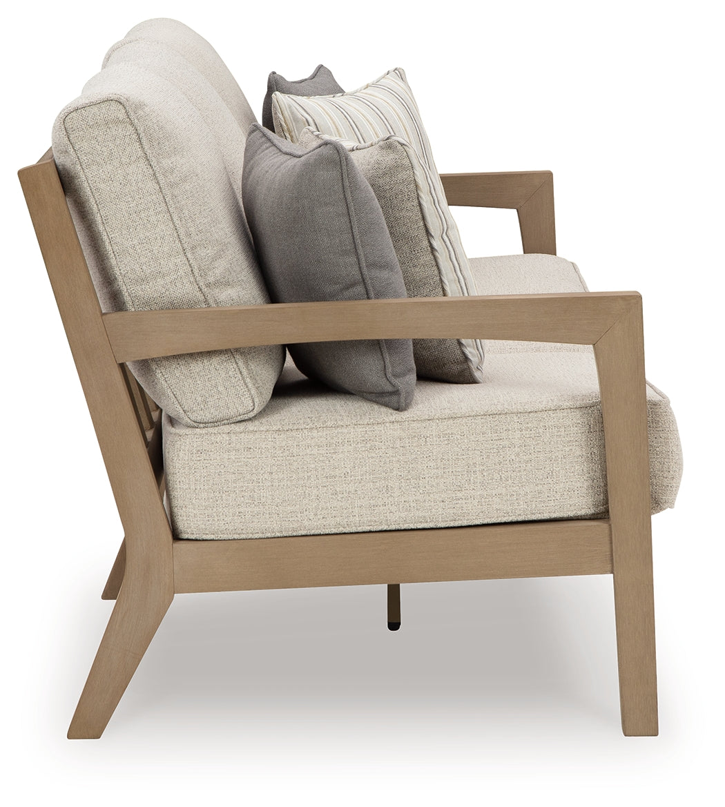 Hallow Creek Driftwood Outdoor Sofa with Cushion - P560-838 - Bien Home Furniture & Electronics
