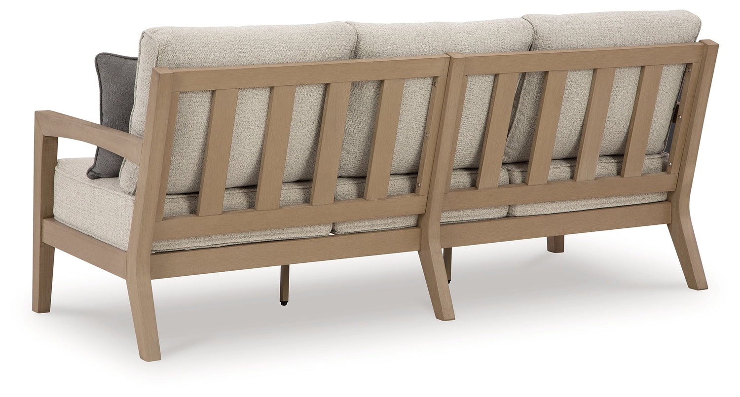 Hallow Creek Driftwood Outdoor Sofa with Cushion - P560-838 - Bien Home Furniture & Electronics