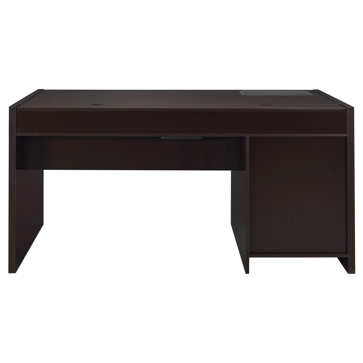 Halston Cappuccino 3-Drawer Connect-it Office Desk - 800982 - Bien Home Furniture & Electronics