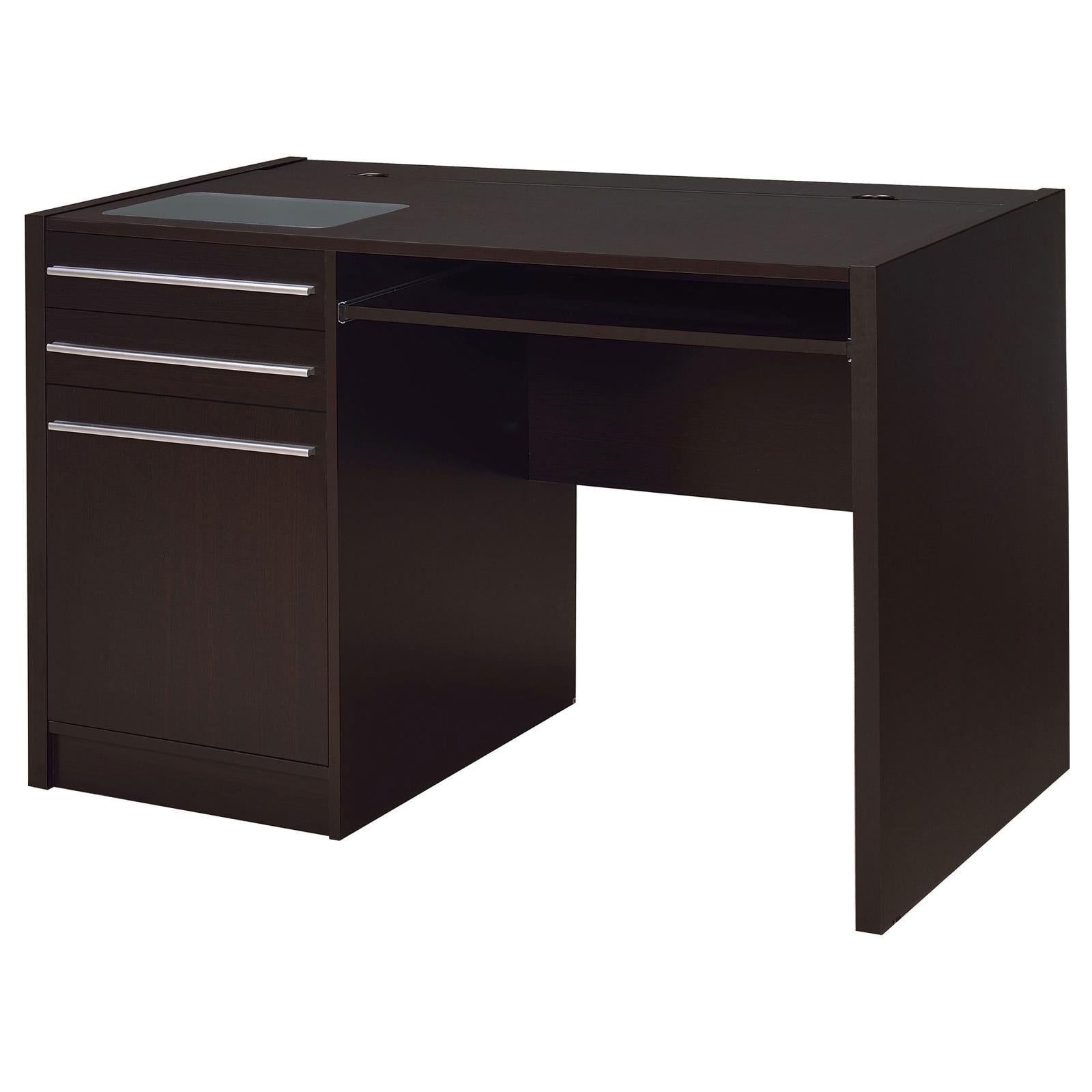 Halston Cappuccino Rectangular Connect-it Office Desk - 800702 - Bien Home Furniture & Electronics