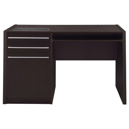 Halston Cappuccino Rectangular Connect-it Office Desk - 800702 - Bien Home Furniture &amp; Electronics