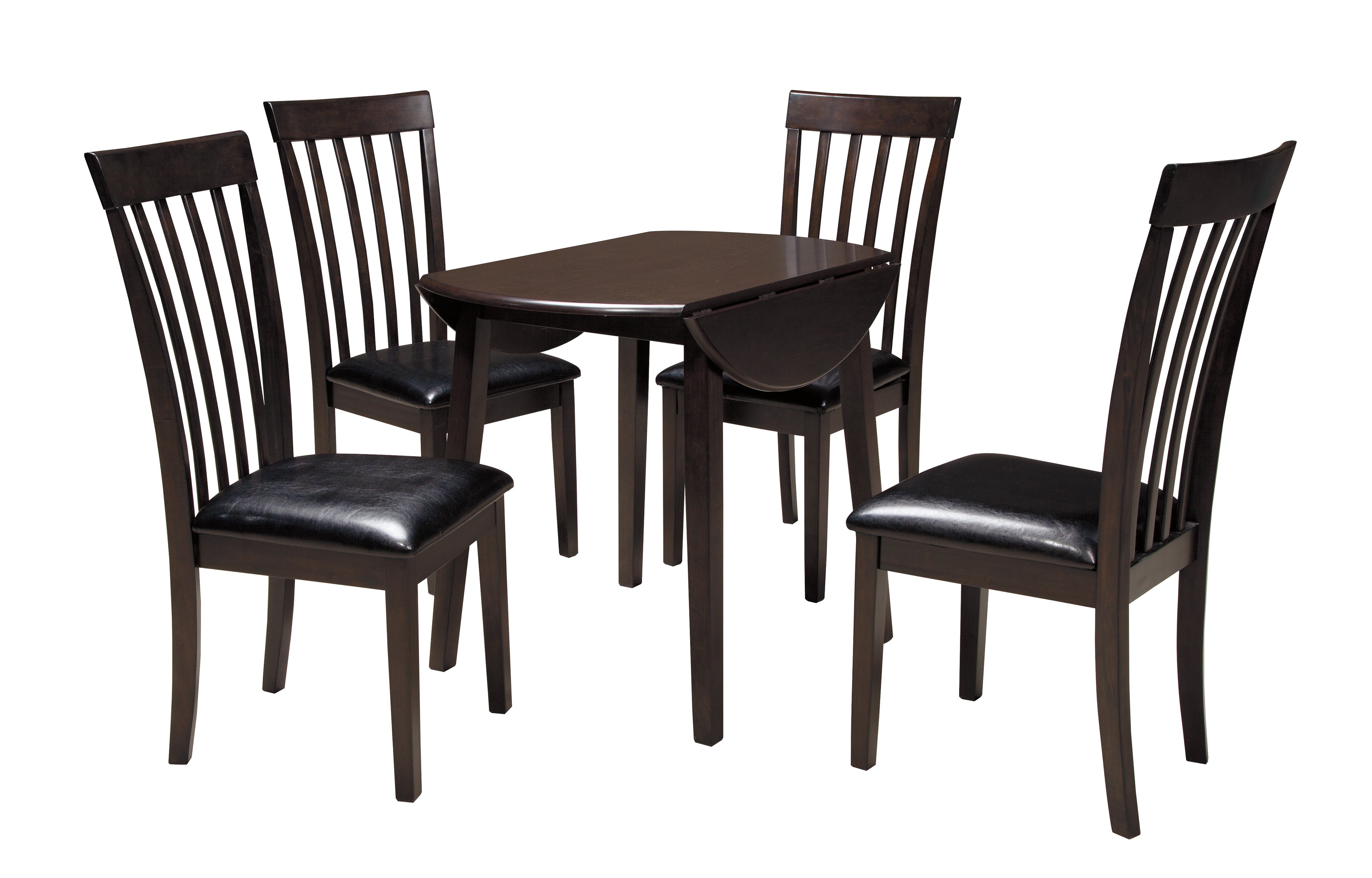 Hammis Dark Brown 5-Piece Drop Leaf Dining Set - SET | D310-15 | D310-01(2) - Bien Home Furniture & Electronics
