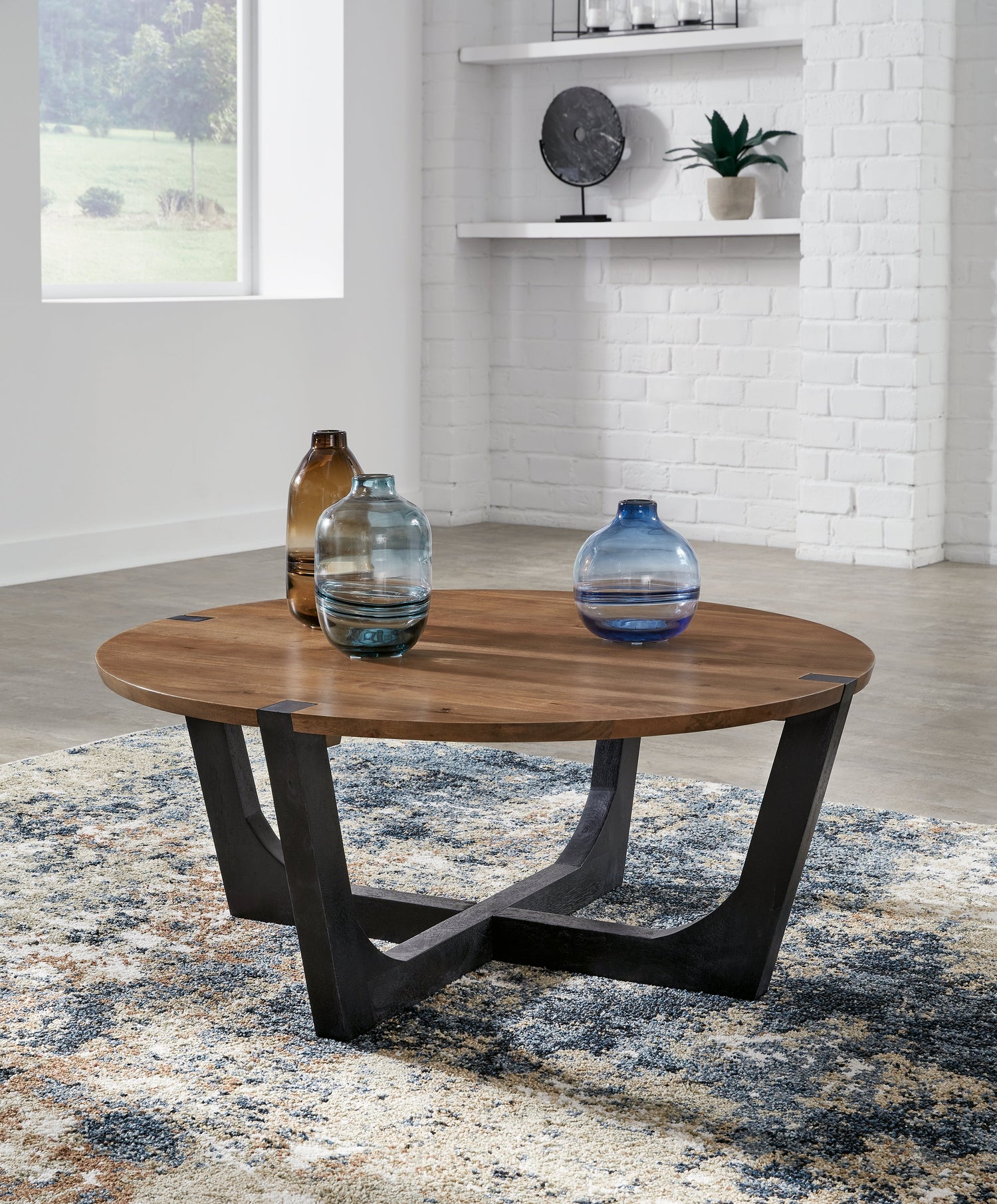 Hanneforth Brown/Black Coffee Table - T726-8 - Bien Home Furniture & Electronics