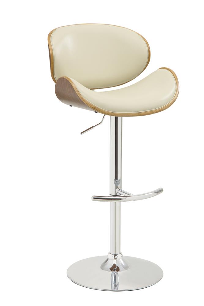 Harris Ecru/Chrome Adjustable Bar Stool - 130505 - Bien Home Furniture & Electronics