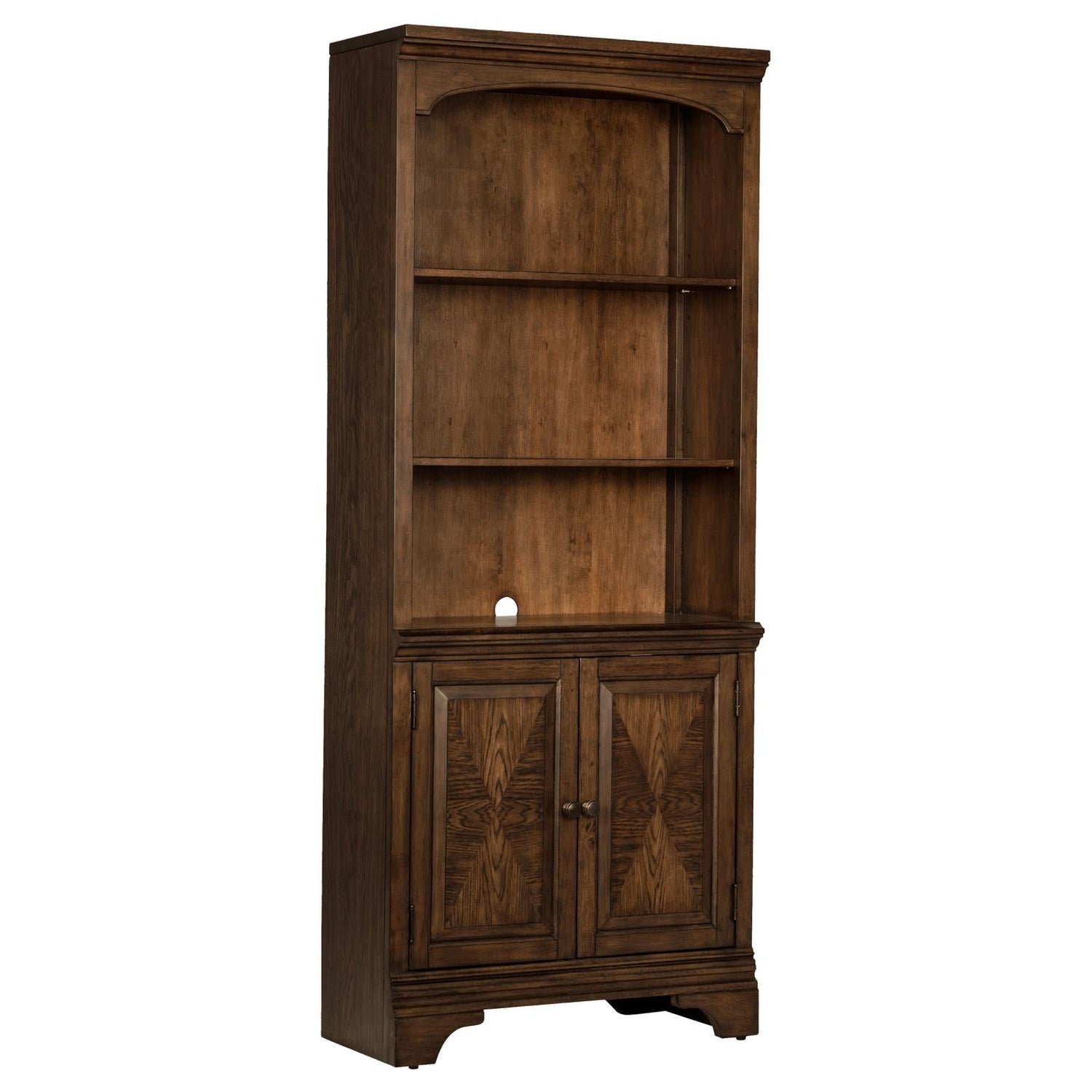 Hartshill Burnished Oak Bookcase with Cabinet - 881286 - Bien Home Furniture & Electronics