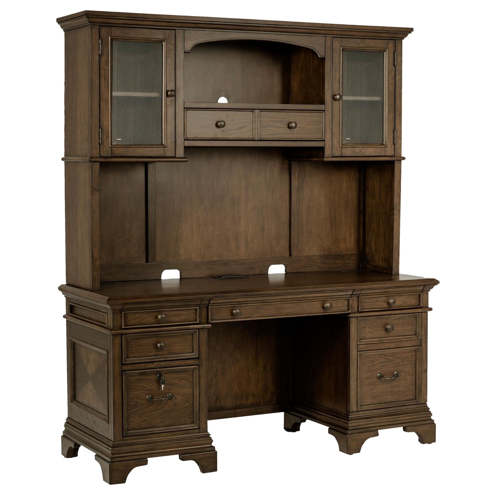 Hartshill Burnished Oak Credenza with Hutch - 881283 - Bien Home Furniture & Electronics