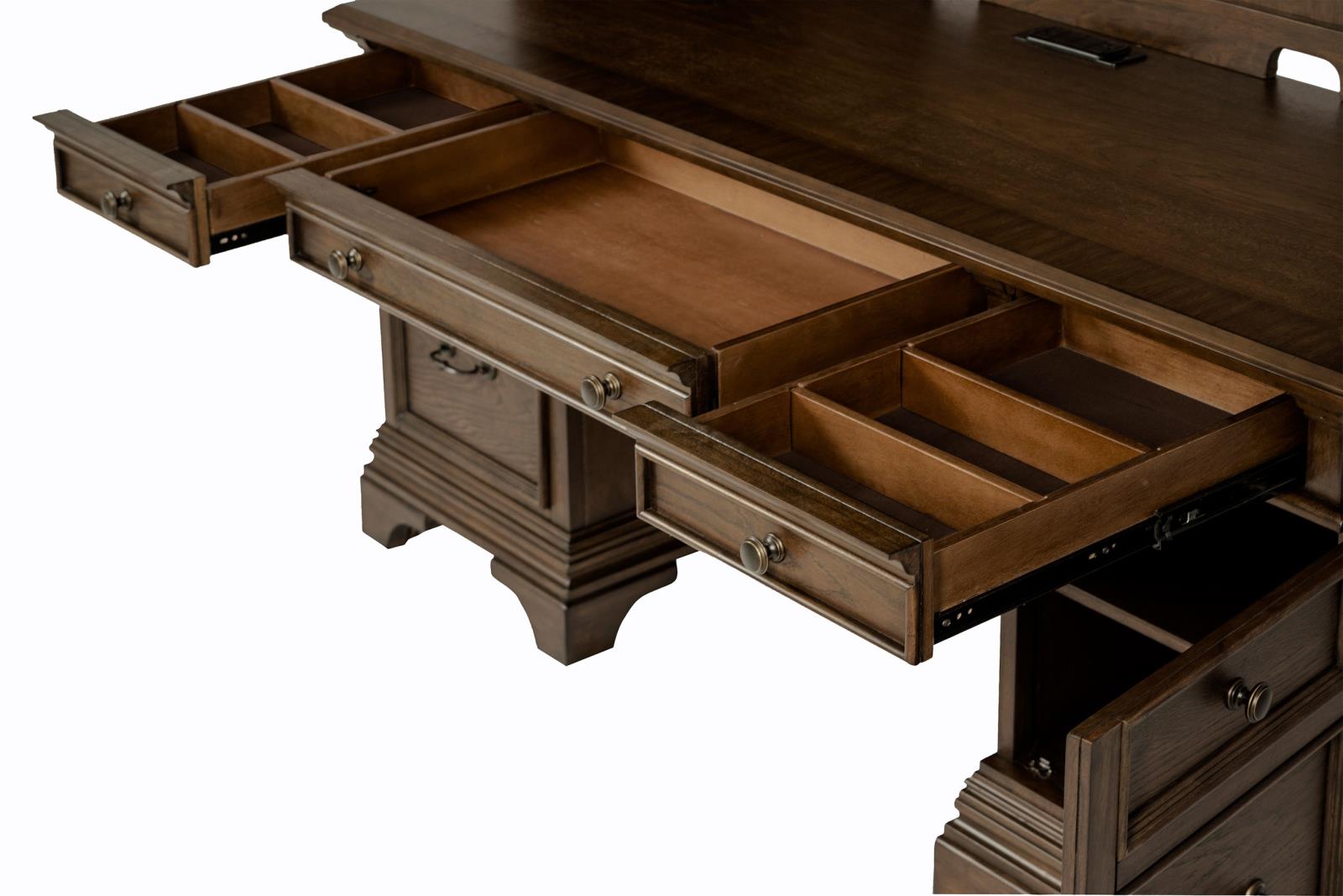 Hartshill Burnished Oak Credenza with Hutch - 881283 - Bien Home Furniture & Electronics