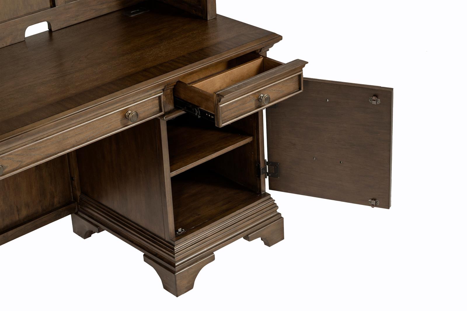 Hartshill Burnished Oak Credenza with Hutch - 881283 - Bien Home Furniture & Electronics