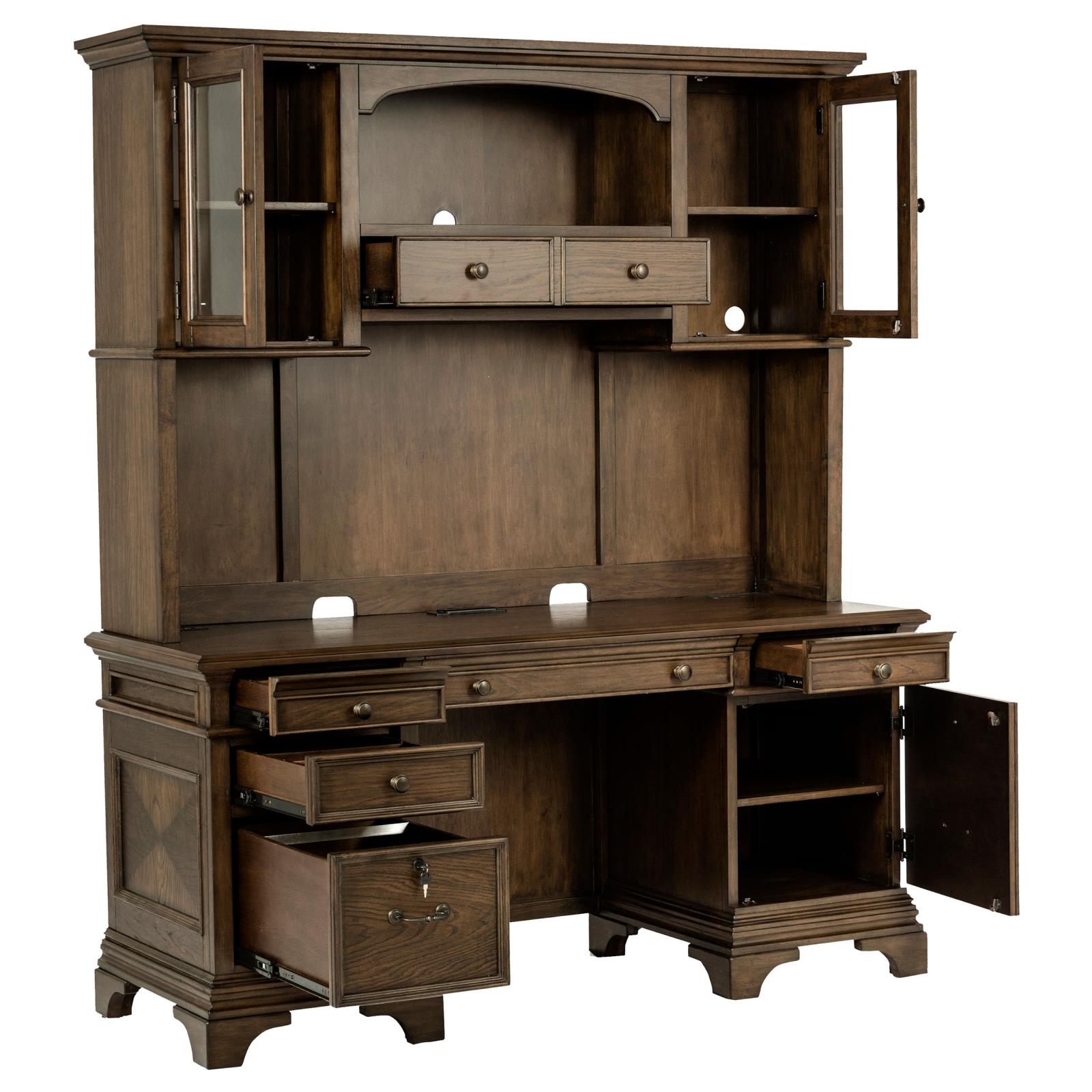 Hartshill Burnished Oak Credenza with Hutch - 881283 - Bien Home Furniture & Electronics