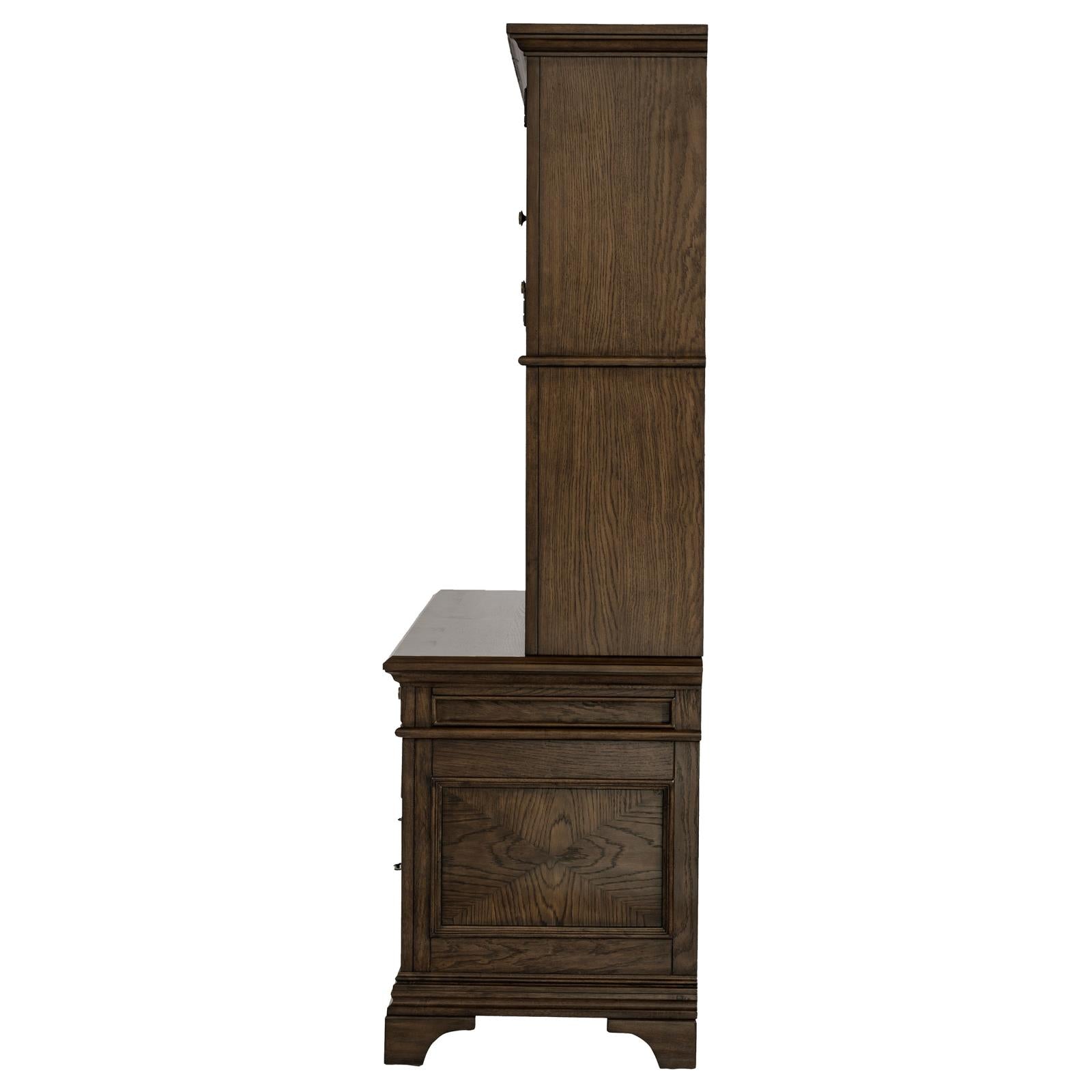 Hartshill Burnished Oak Credenza with Hutch - 881283 - Bien Home Furniture & Electronics