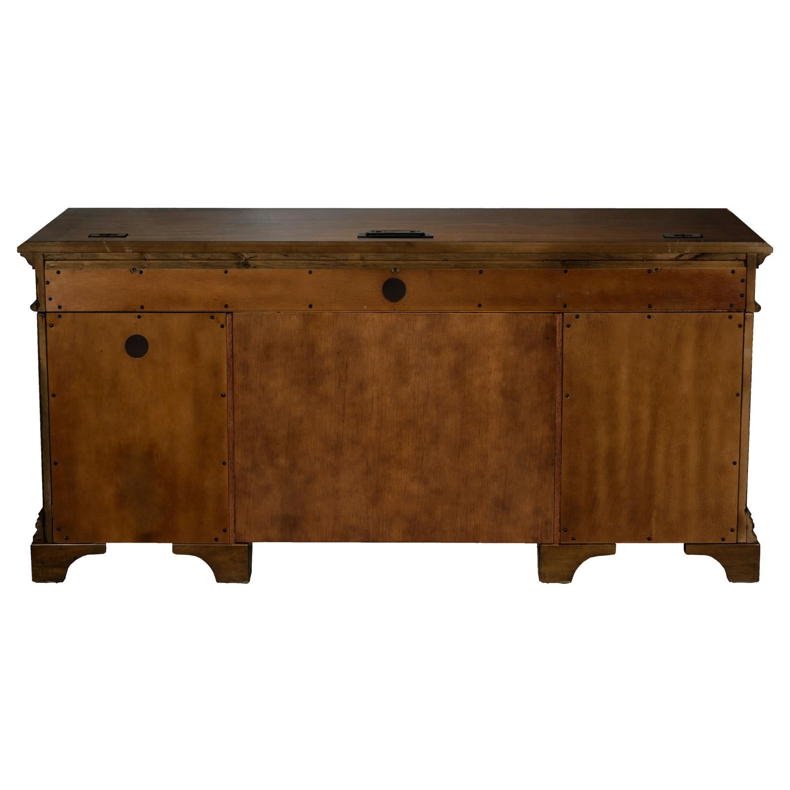 Hartshill Burnished Oak Credenza with Power Outlet - 881282 - Bien Home Furniture &amp; Electronics