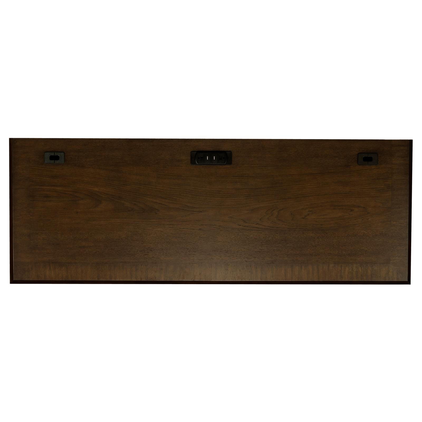 Hartshill Burnished Oak Credenza with Power Outlet - 881282 - Bien Home Furniture &amp; Electronics