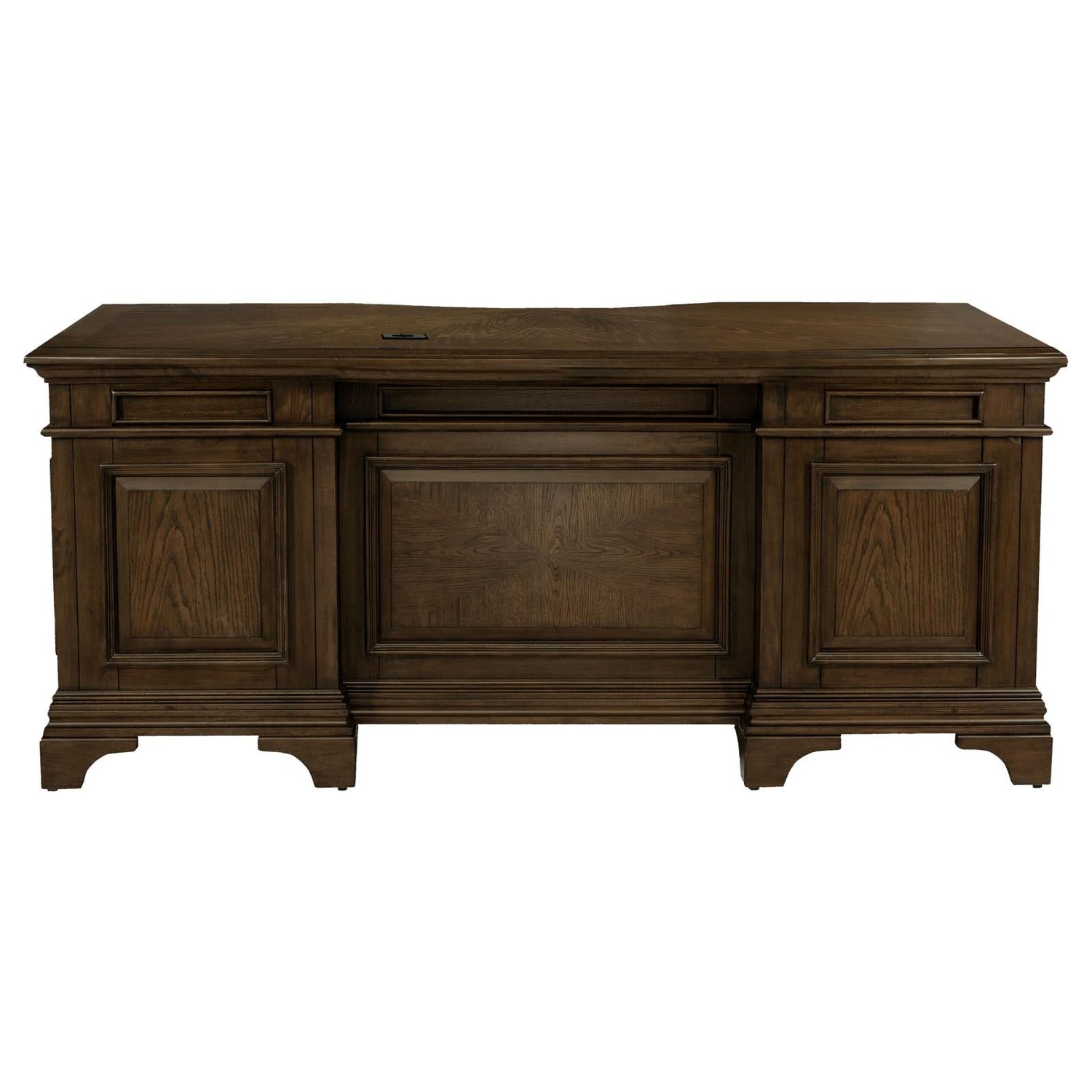 Hartshill Burnished Oak Executive Desk with File Cabinets - 881281 - Bien Home Furniture & Electronics