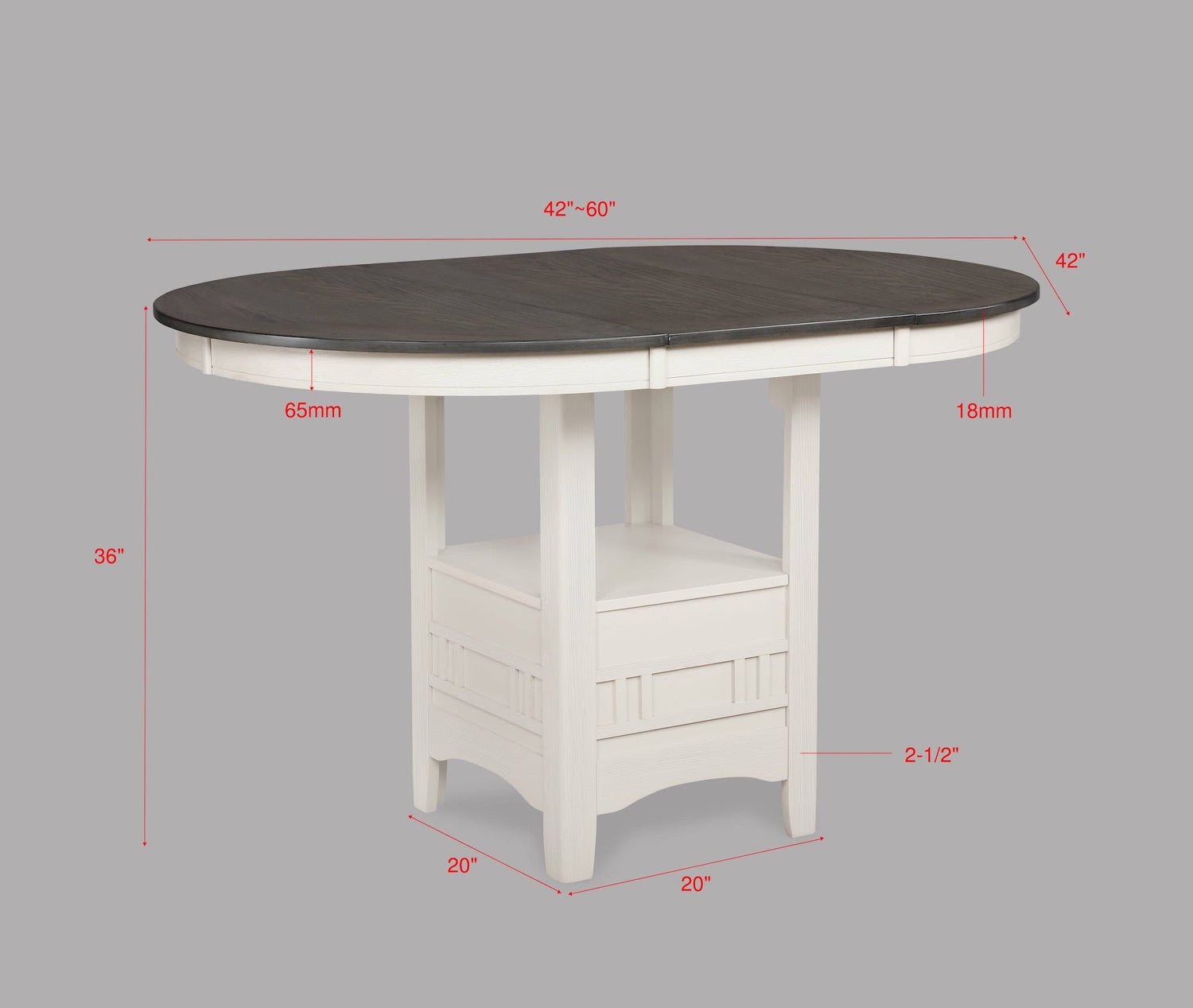 Hartwell Chalk Gray Counter Height Table - 2795CG-T-4260 - Bien Home Furniture & Electronics