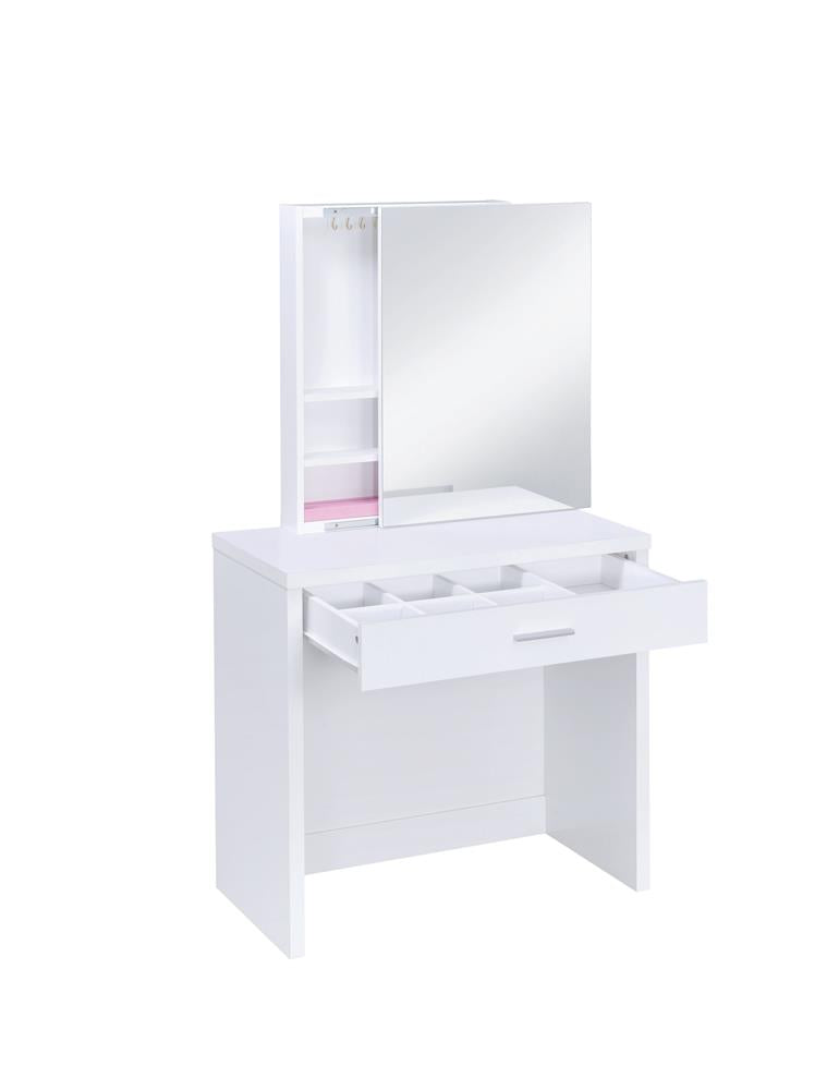 Harvey 2-Piece Vanity Set with Lift-Top Stool White - 300290 - Bien Home Furniture & Electronics