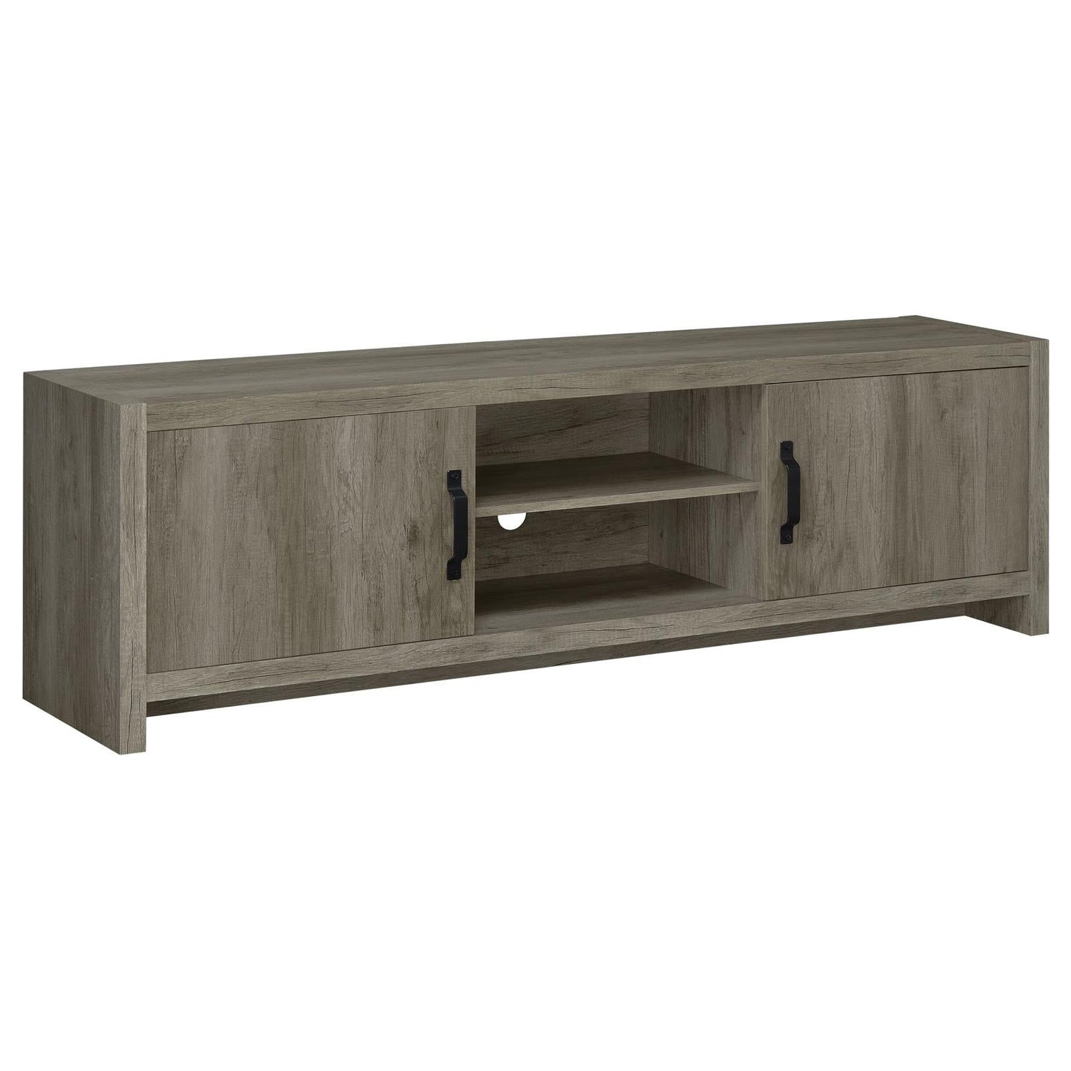 Hays 2-Door TV Console Gray Driftwood - 701025 - Bien Home Furniture & Electronics