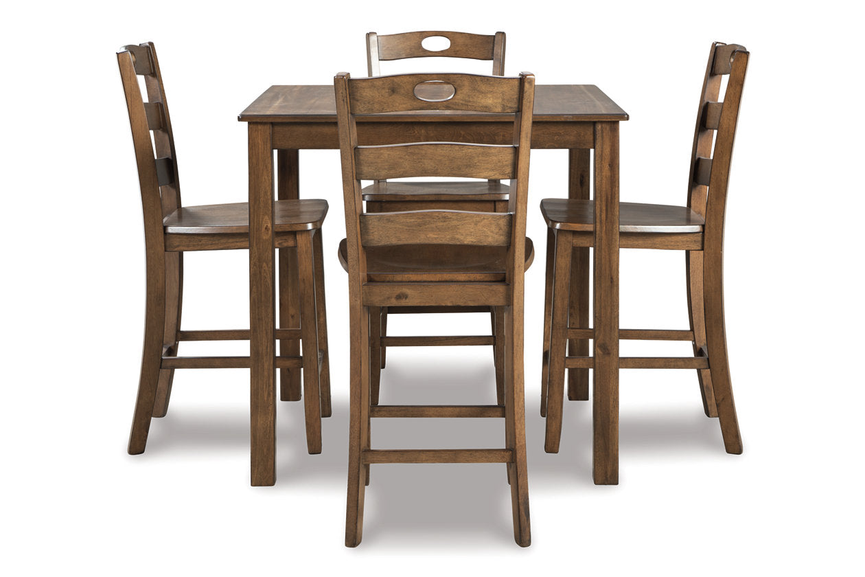Hazelteen Medium Brown 5-Piece Counter Height Set - D419-223 - Bien Home Furniture & Electronics