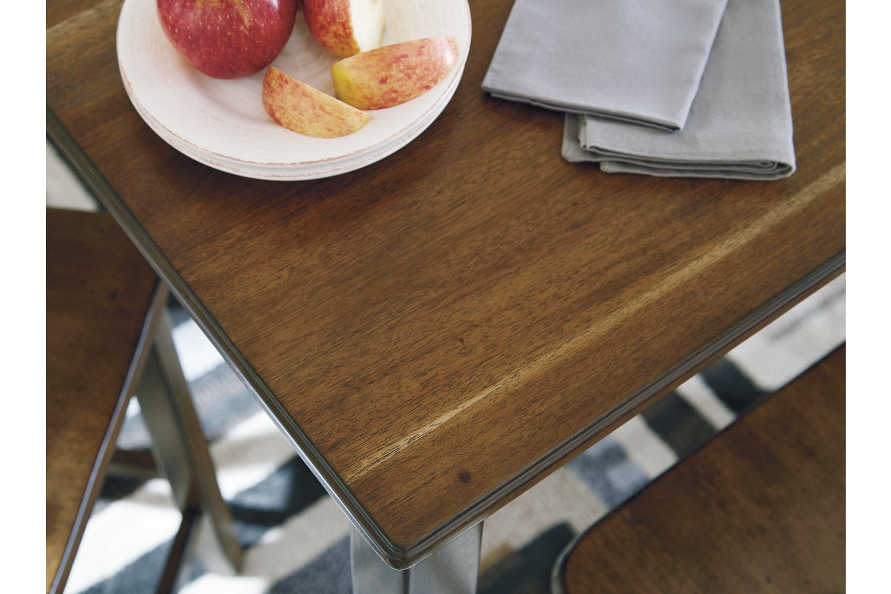 Hazelteen Medium Brown 5-Piece Counter Height Set - D419-223 - Bien Home Furniture & Electronics