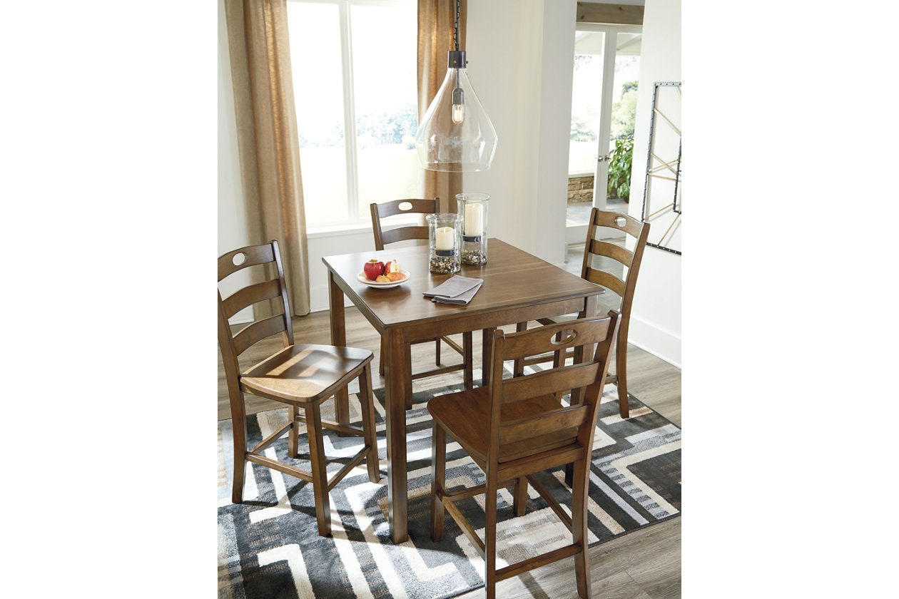 Hazelteen Medium Brown 5-Piece Counter Height Set - D419-223 - Bien Home Furniture & Electronics