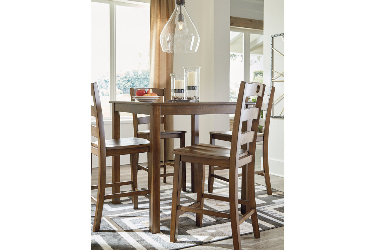 Hazelteen Medium Brown 5-Piece Counter Height Set - D419-223 - Bien Home Furniture & Electronics