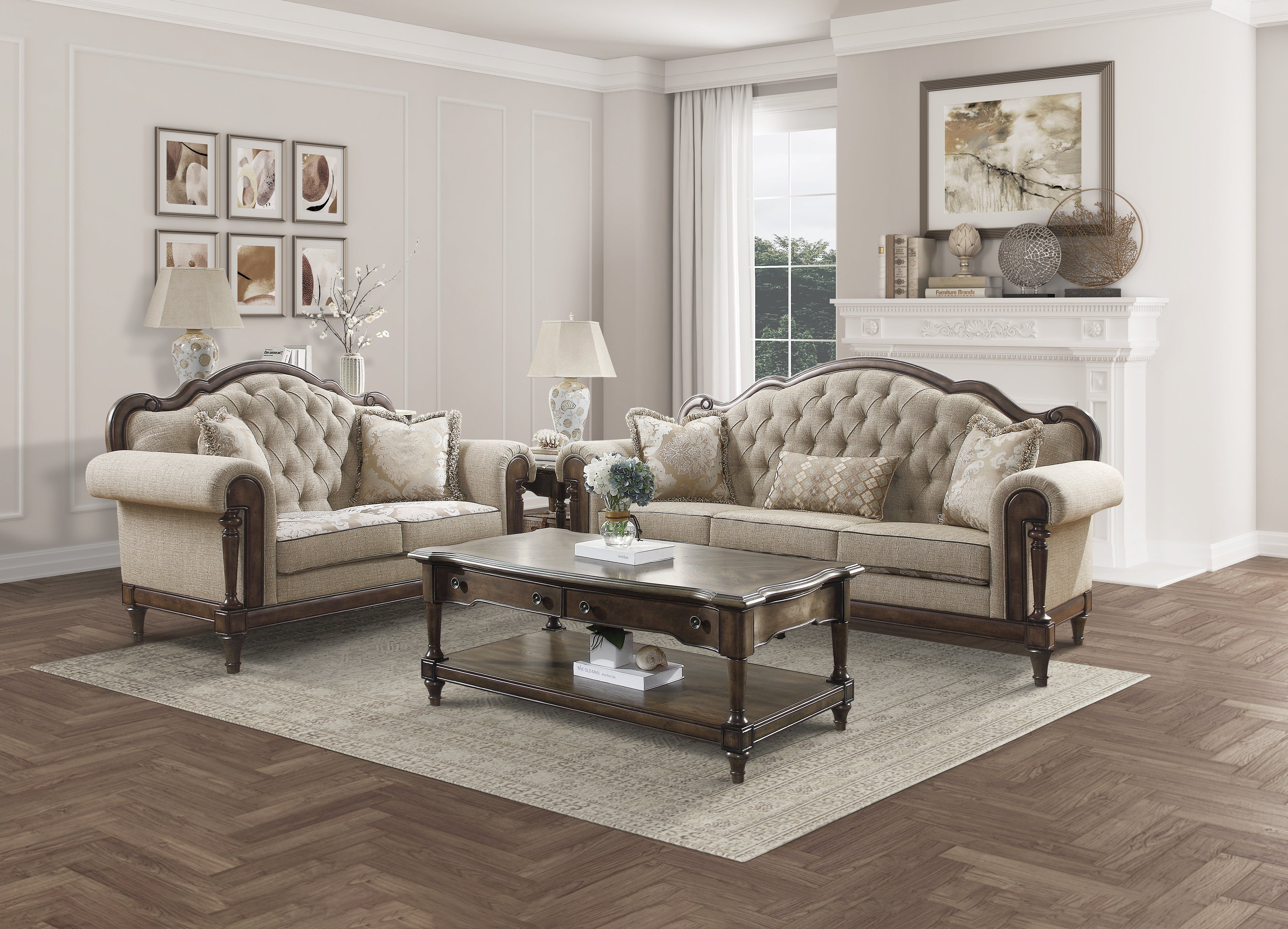 Heath Court Brown Oak Loveseat - 16829-2 - Bien Home Furniture & Electronics
