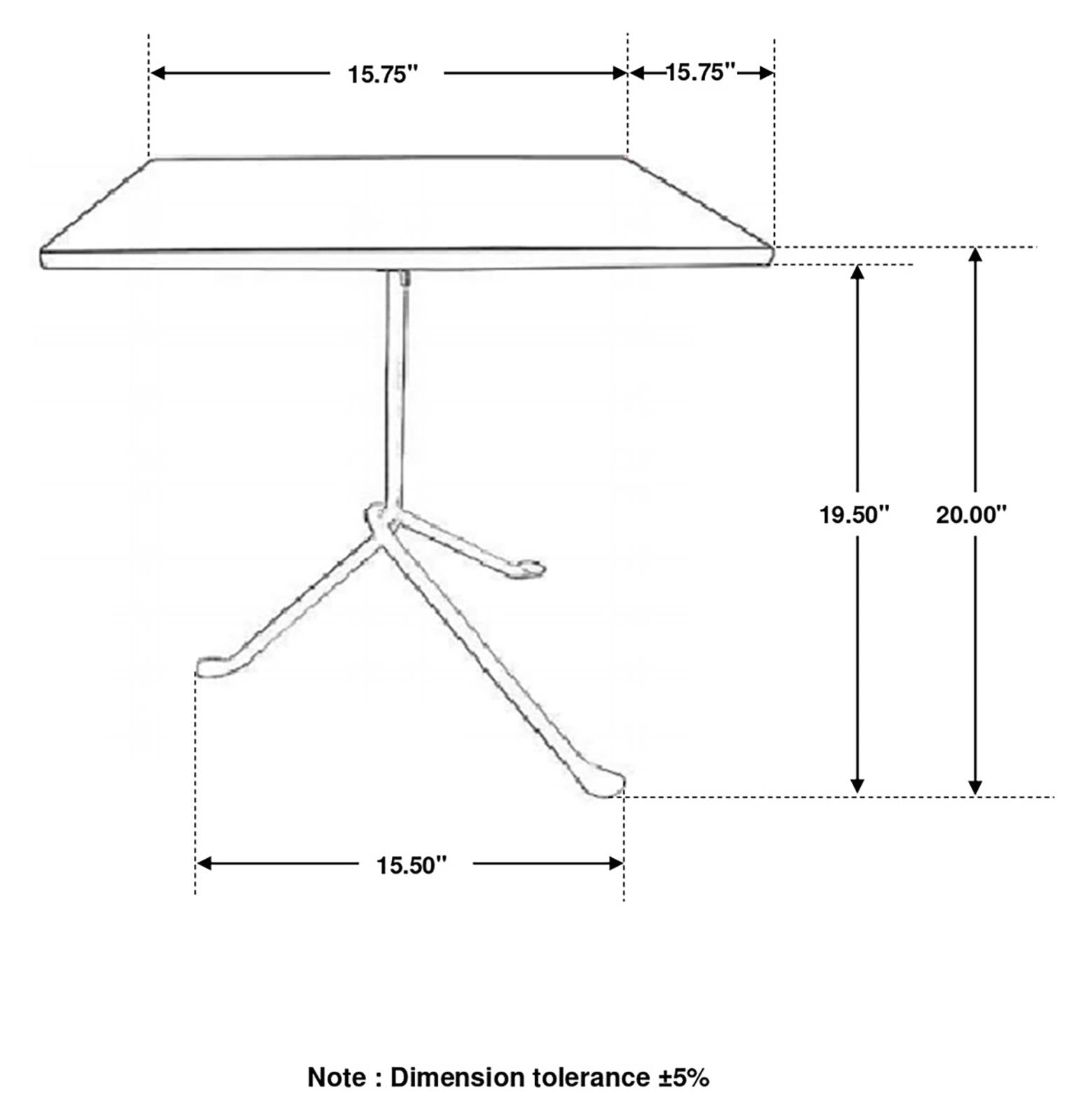 Heitor Dark Brown/Gunmetal Square Accent Table with Tripod Legs - 931206 - Bien Home Furniture & Electronics