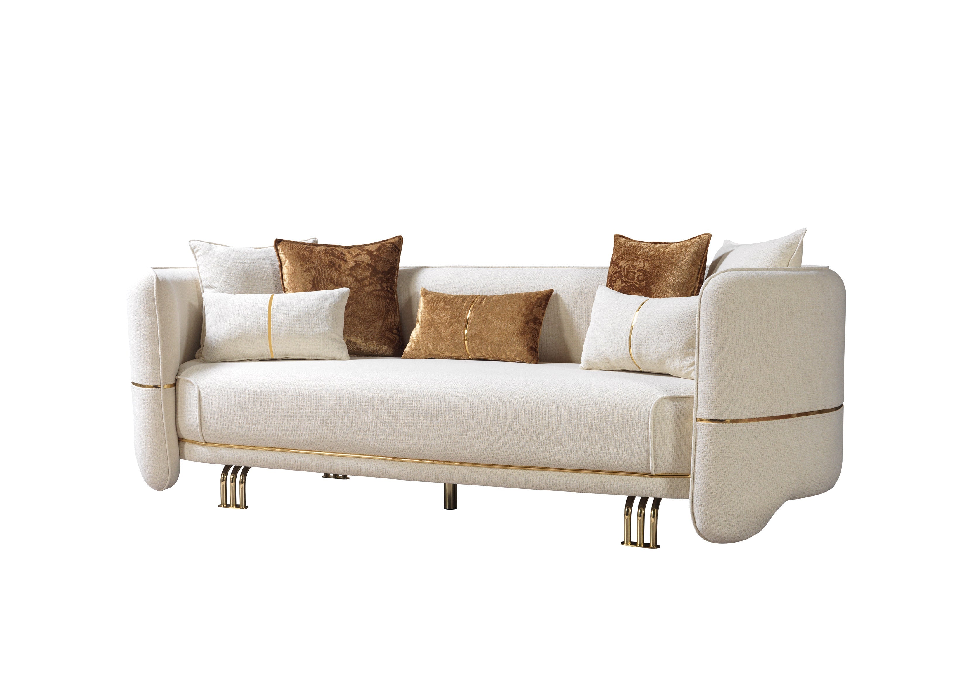 Helena Ivory Velvet Sofa &amp; Loveseat - HELENA-SL - Bien Home Furniture &amp; Electronics