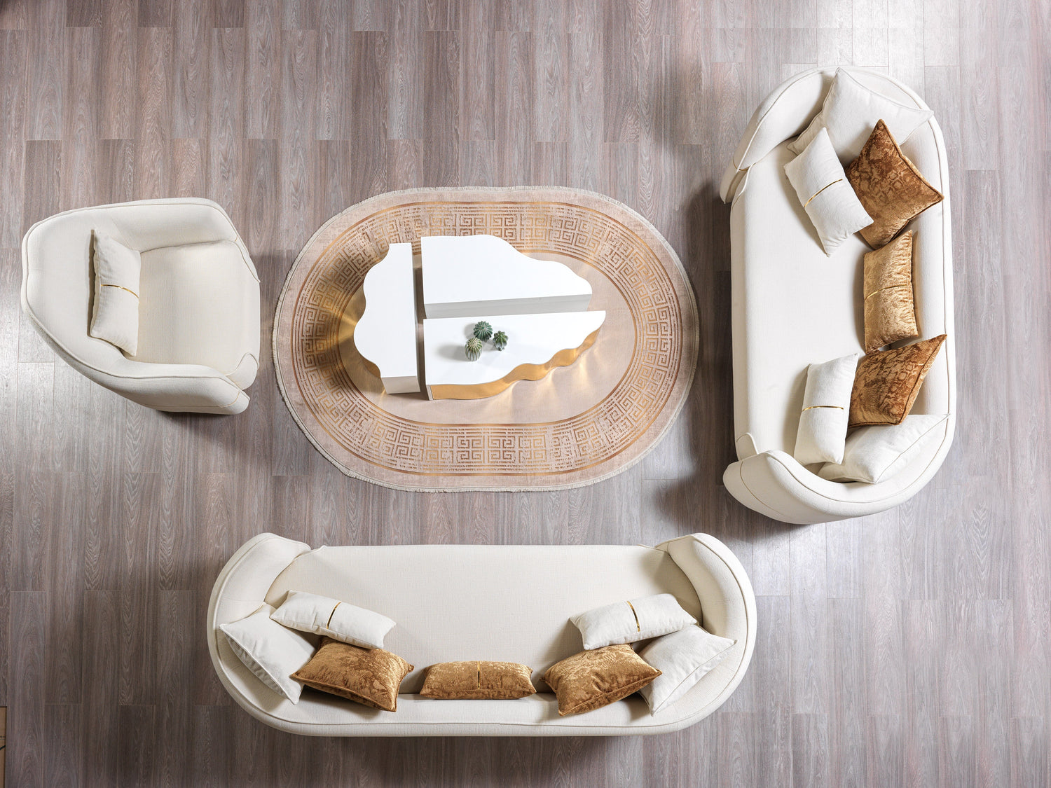 Helena Ivory Velvet Sofa & Loveseat - HELENA-SL - Bien Home Furniture & Electronics