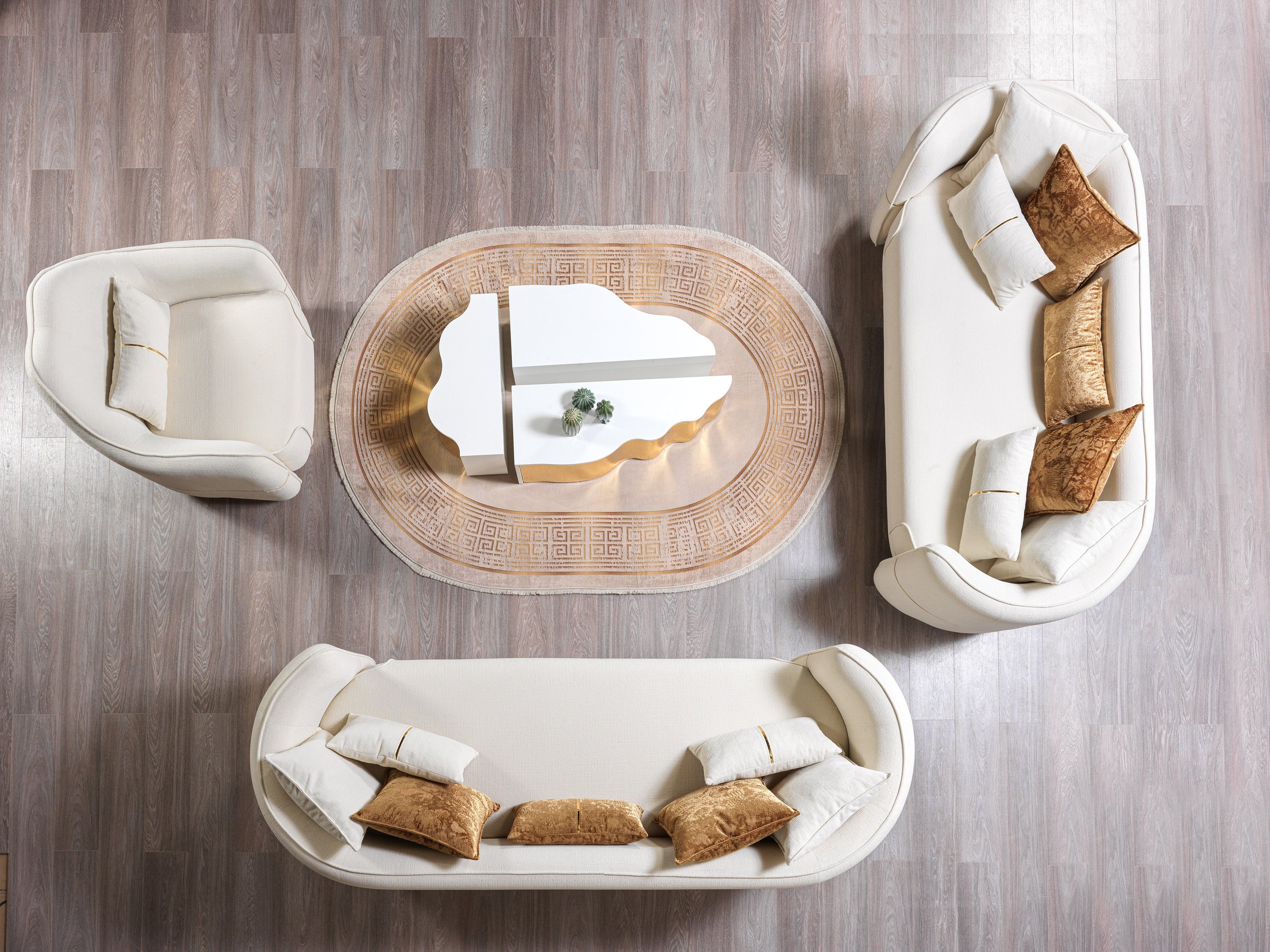 Helena Ivory Velvet Sofa & Loveseat - HELENA-SL - Bien Home Furniture & Electronics