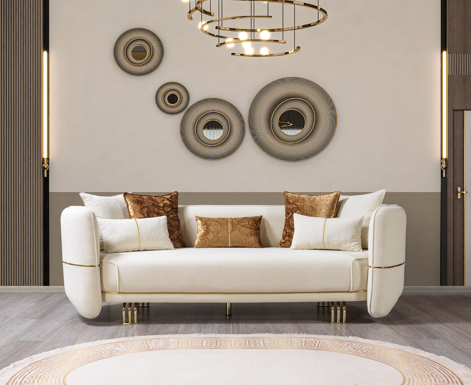 Helena Ivory Velvet Sofa & Loveseat - HELENA-SL - Bien Home Furniture & Electronics