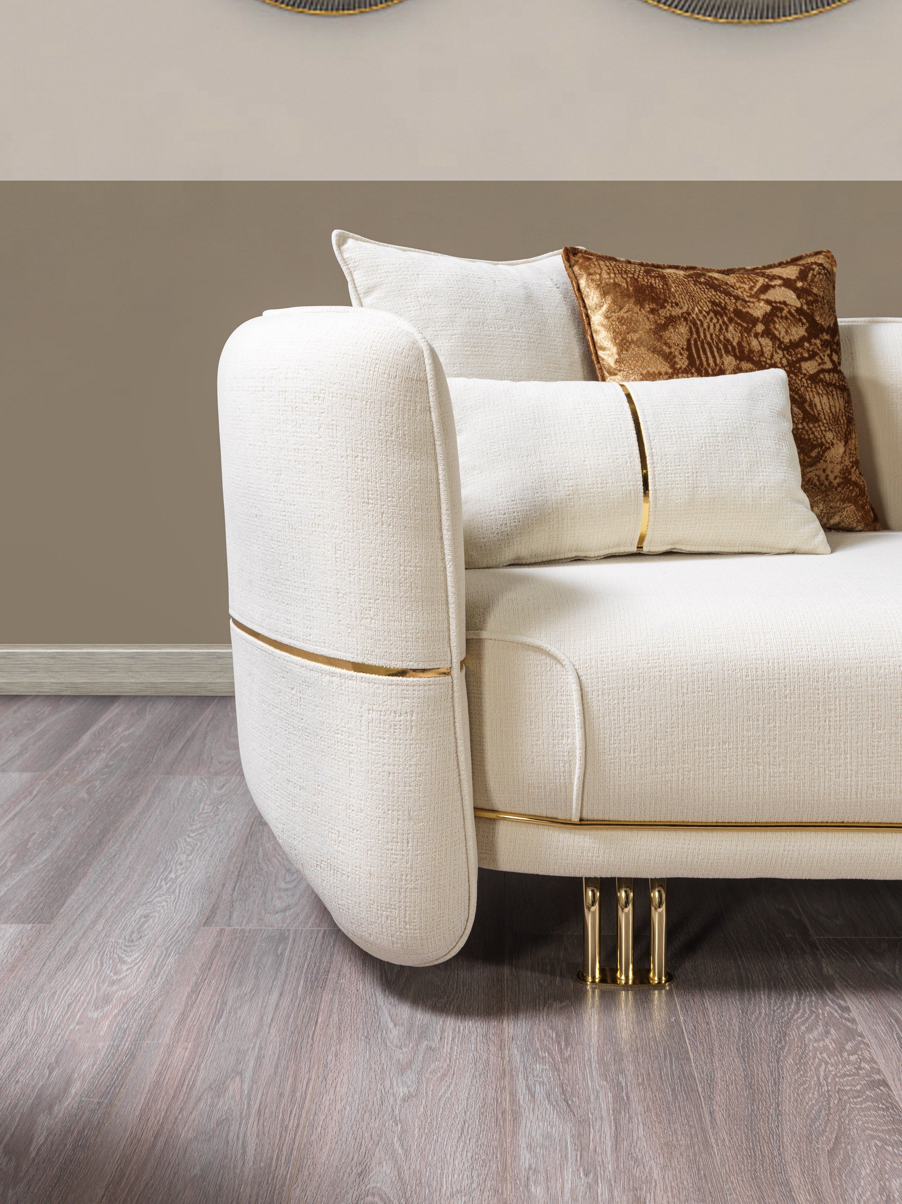 Helena Ivory Velvet Sofa &amp; Loveseat - HELENA-SL - Bien Home Furniture &amp; Electronics