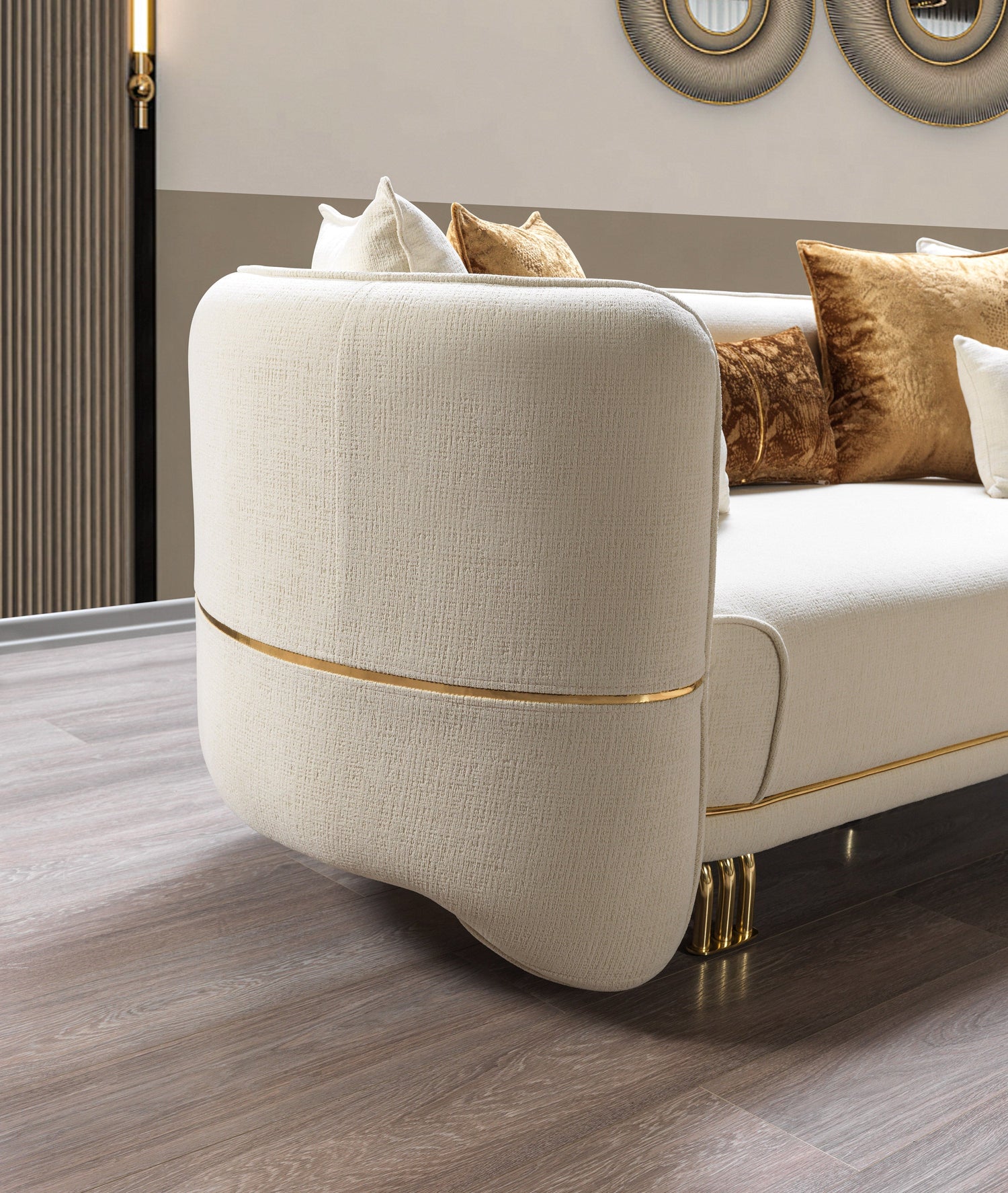 Helena Ivory Velvet Sofa & Loveseat - HELENA-SL - Bien Home Furniture & Electronics