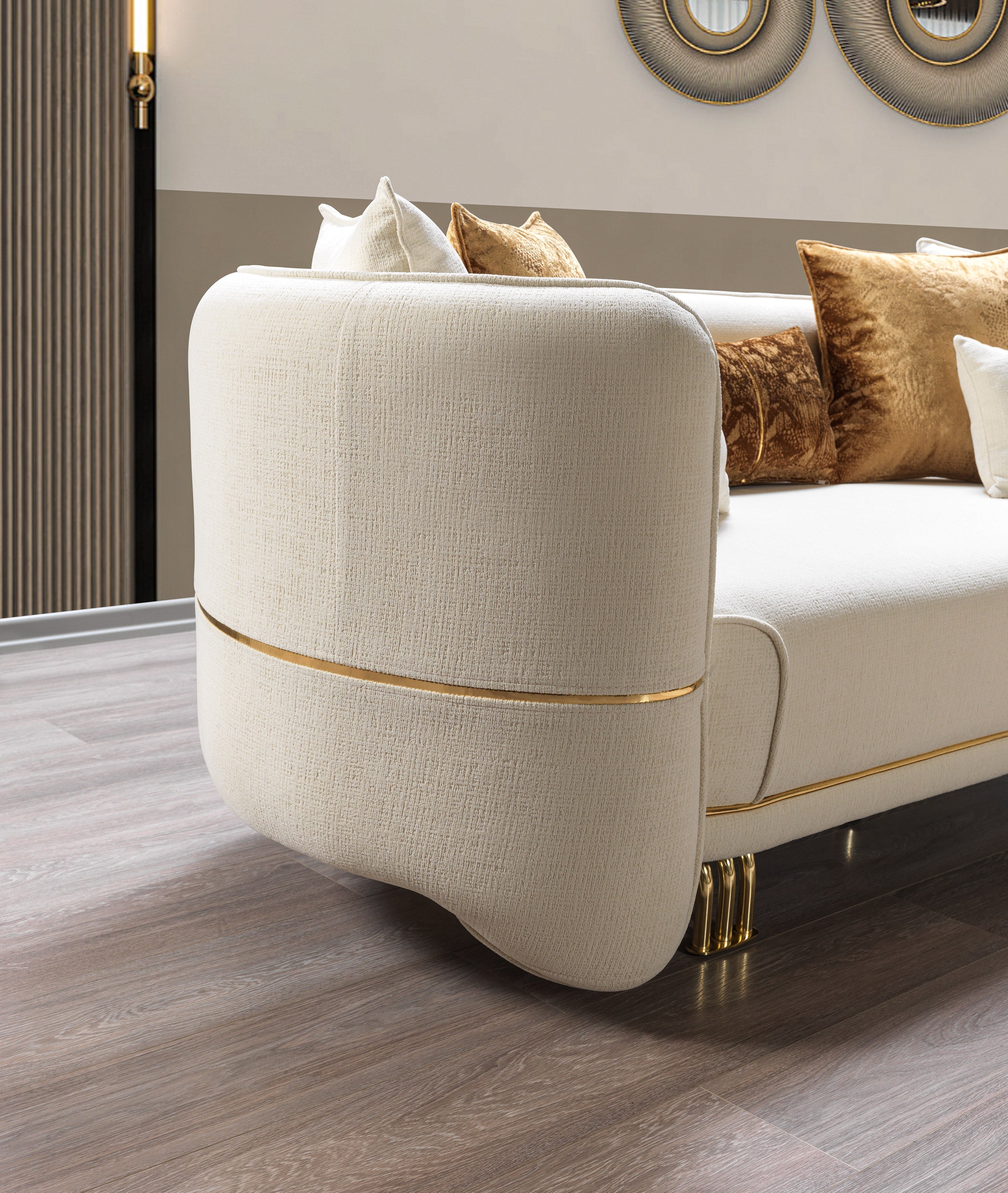 Helena Ivory Velvet Sofa & Loveseat - HELENA-SL - Bien Home Furniture & Electronics