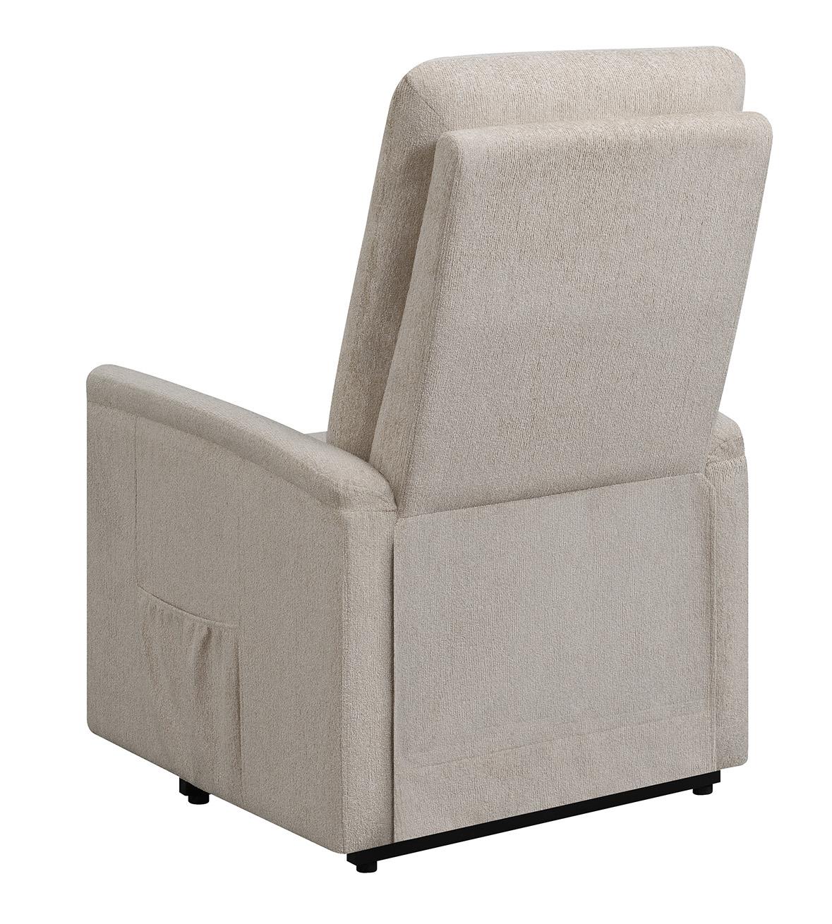 Henrietta Power Lift Recliner with Storage Pocket Beige - 609405P - Bien Home Furniture & Electronics
