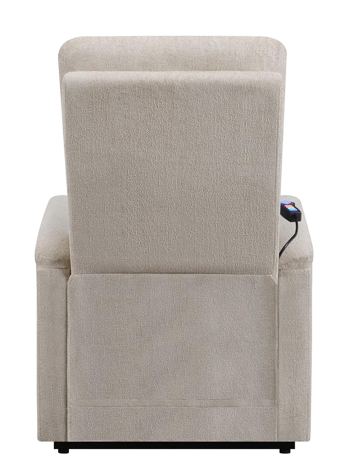 Henrietta Power Lift Recliner with Storage Pocket Beige - 609405P - Bien Home Furniture & Electronics