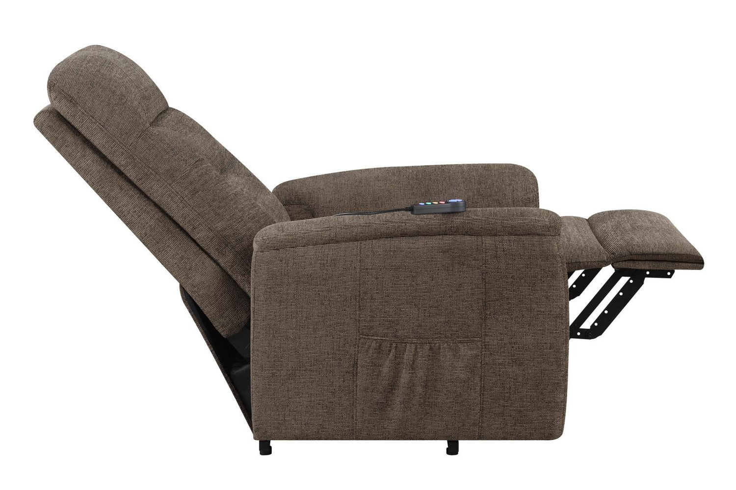 Henrietta Power Lift Recliner with Storage Pocket Brown - 609404P - Bien Home Furniture & Electronics