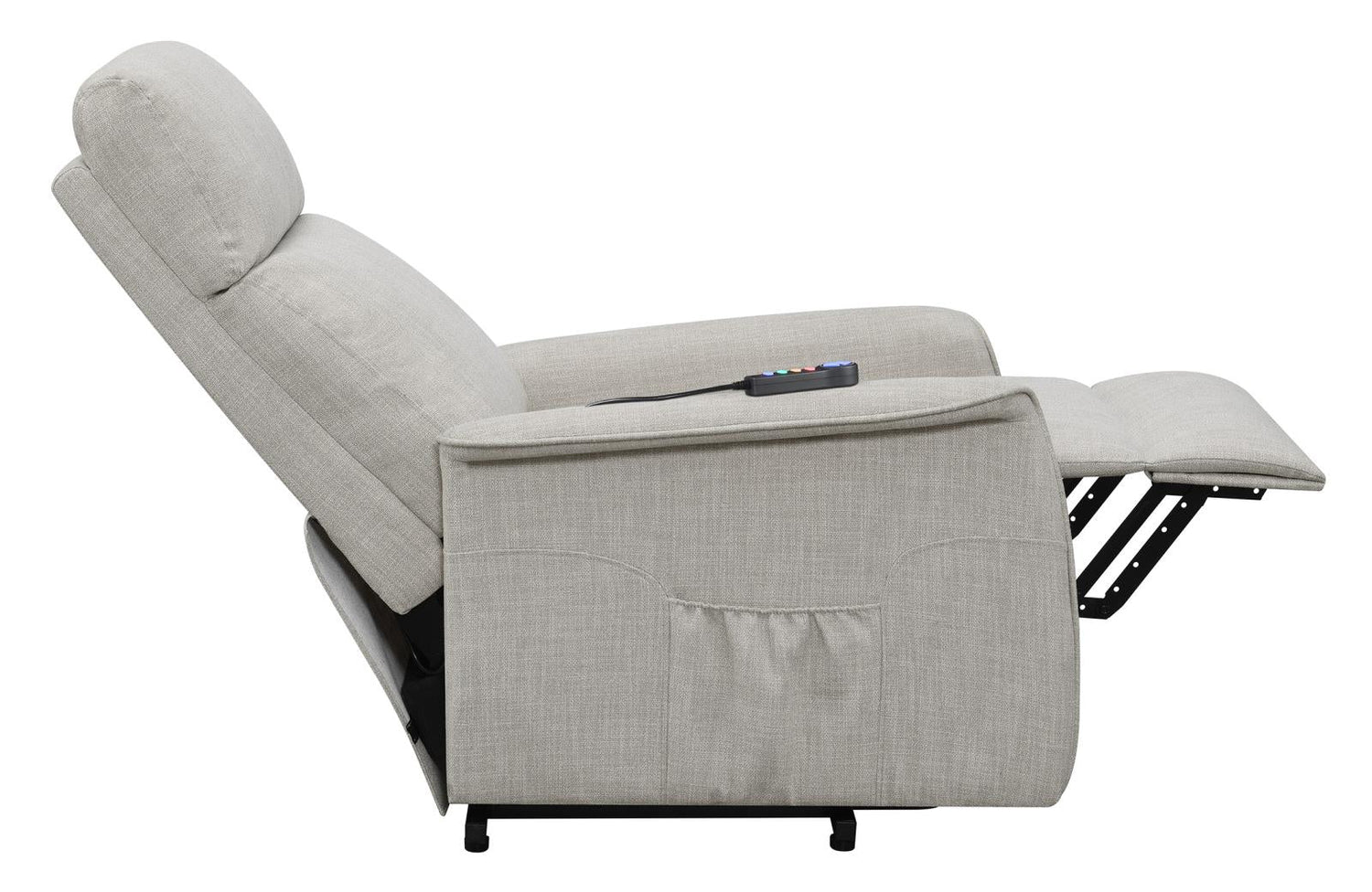 Herrera Power Lift Recliner with Wired Remote Beige - 609407P - Bien Home Furniture & Electronics