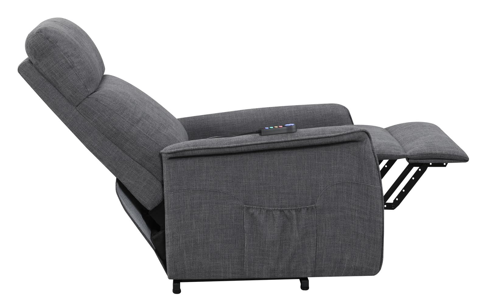 Herrera Power Lift Recliner with Wired Remote Charcoal - 609406P - Bien Home Furniture & Electronics