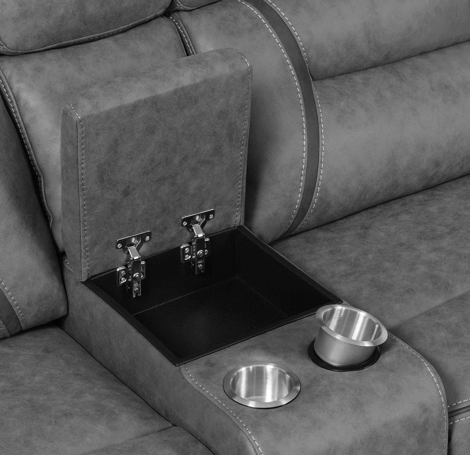 Higgins Four-Piece Upholstered Power Sectional Gray - 600370 - Bien Home Furniture & Electronics