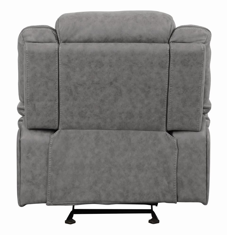 Higgins Overstuffed Upholstered Glider Recliner Gray - 602263 - Bien Home Furniture & Electronics