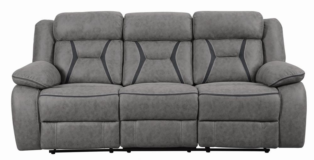 Higgins Pillow Top Arm Upholstered Motion Sofa Gray - 602261 - Bien Home Furniture & Electronics