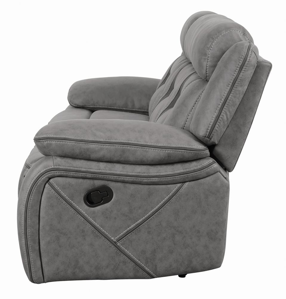 Higgins Pillow Top Arm Upholstered Motion Sofa Gray - 602261 - Bien Home Furniture & Electronics