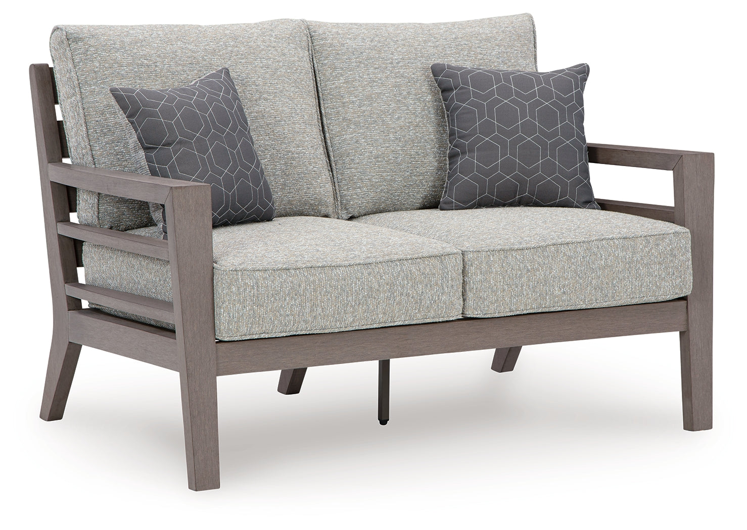 Hillside Barn Gray/Brown Outdoor Loveseat with Cushion - P564-835 - Bien Home Furniture & Electronics
