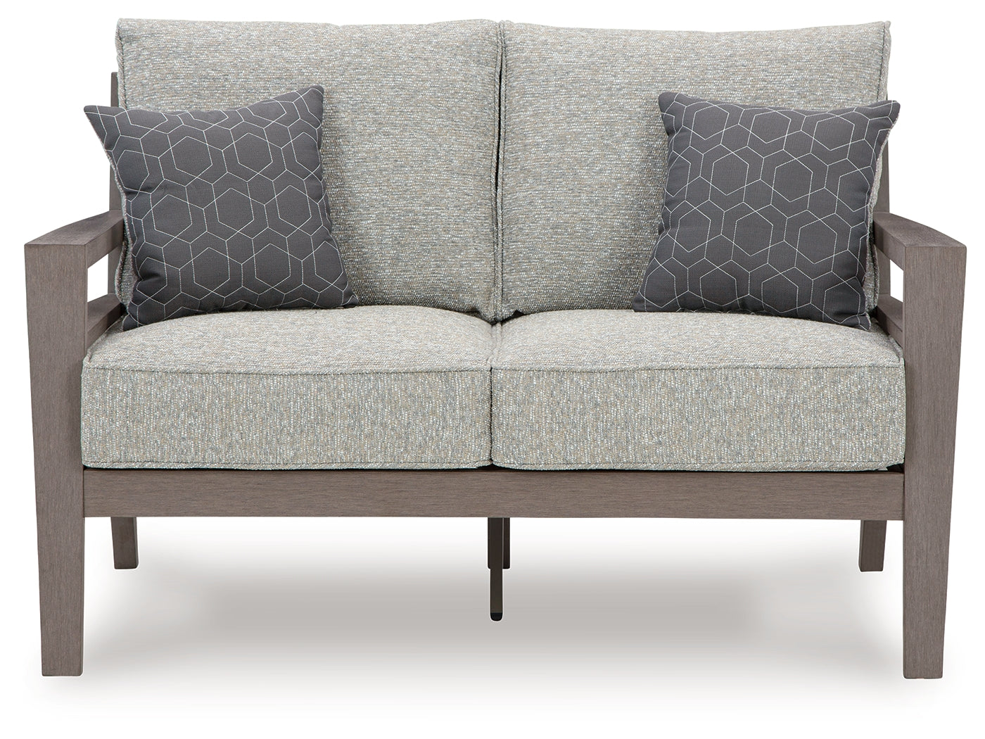 Hillside Barn Gray/Brown Outdoor Loveseat with Cushion - P564-835 - Bien Home Furniture & Electronics