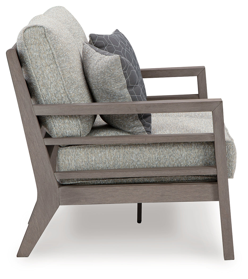 Hillside Barn Gray/Brown Outdoor Loveseat with Cushion - P564-835 - Bien Home Furniture & Electronics