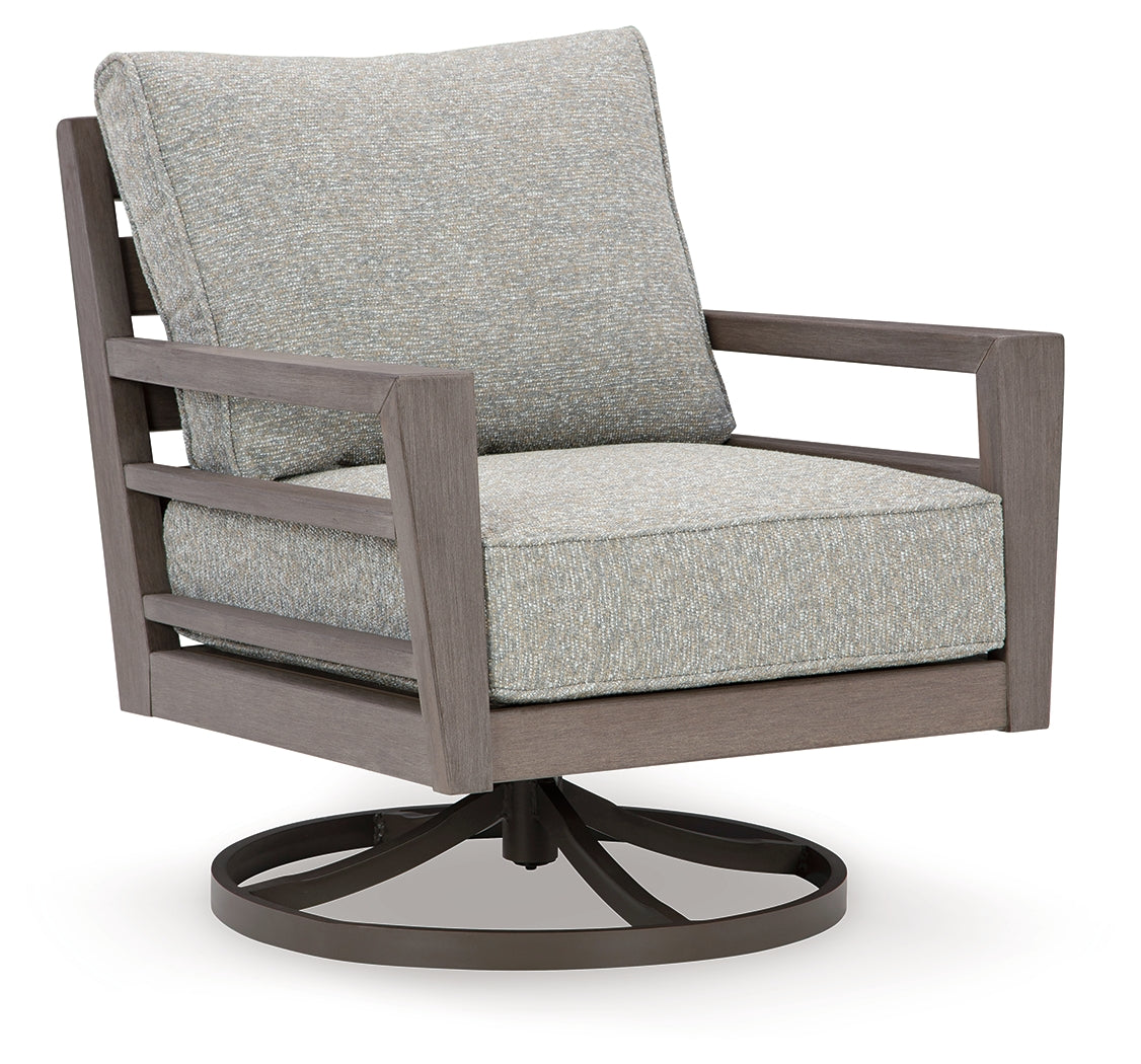 Hillside Barn Gray/Brown Outdoor Swivel Lounge with Cushion - P564-821 - Bien Home Furniture & Electronics