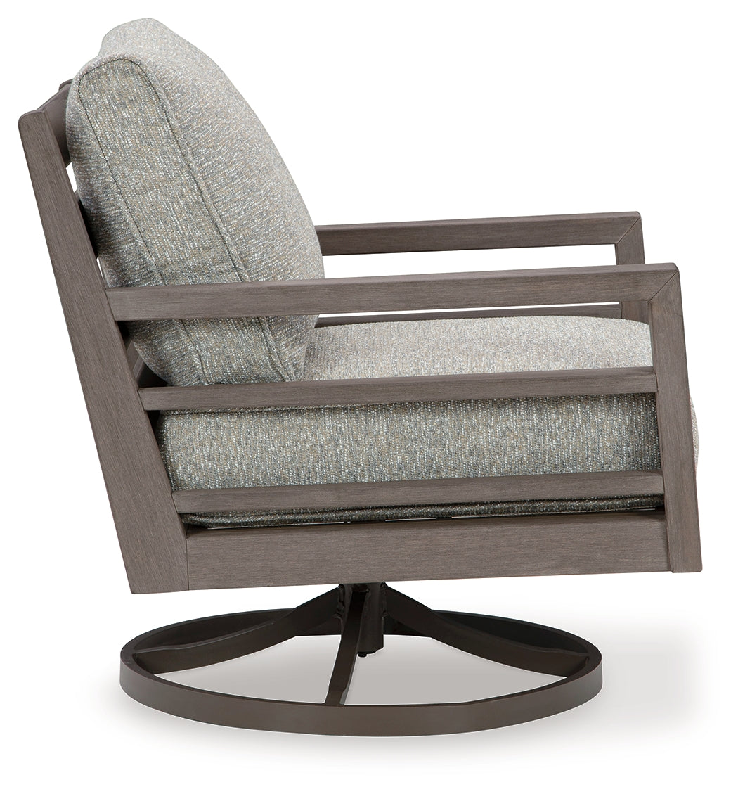 Hillside Barn Gray/Brown Outdoor Swivel Lounge with Cushion - P564-821 - Bien Home Furniture & Electronics