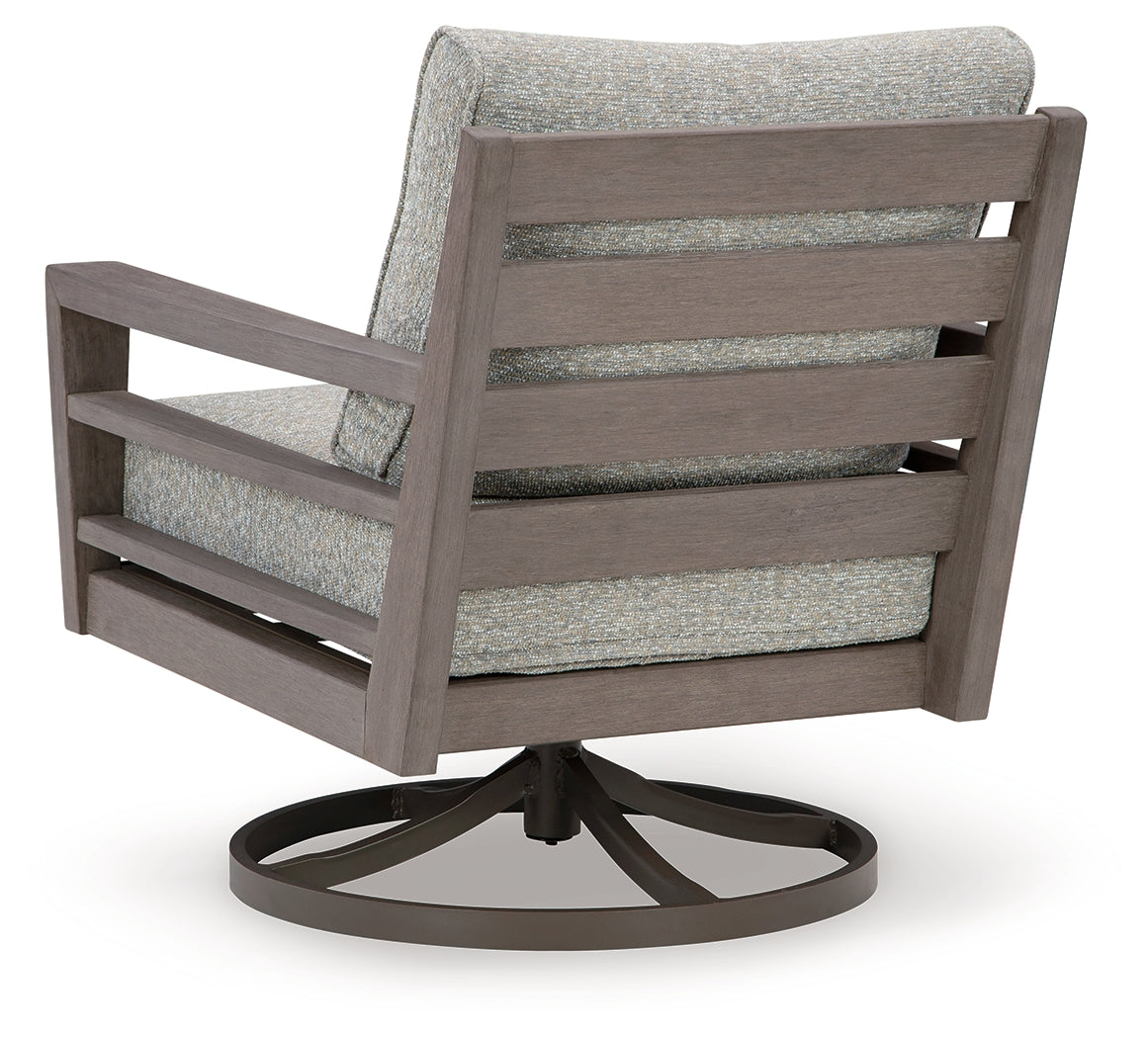 Hillside Barn Gray/Brown Outdoor Swivel Lounge with Cushion - P564-821 - Bien Home Furniture & Electronics