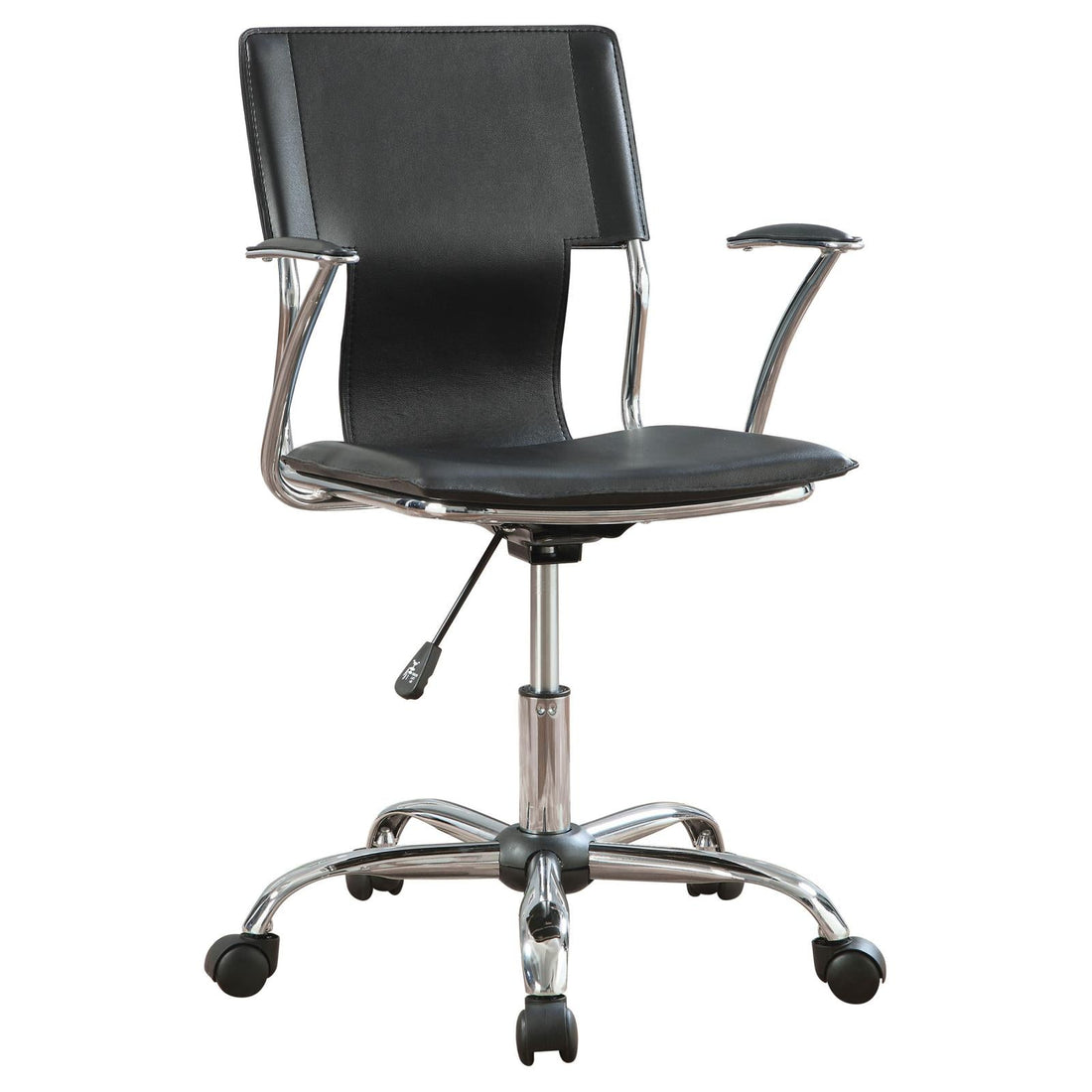 Himari Black/Chrome Adjustable Height Office Chair - 800207 - Bien Home Furniture &amp; Electronics