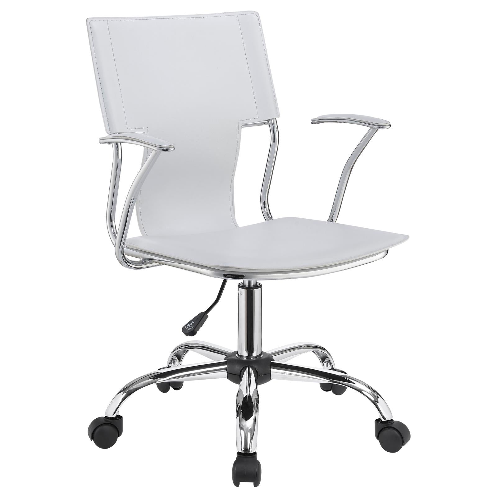 Himari White/Chrome Adjustable Height Office Chair - 801363 - Bien Home Furniture &amp; Electronics